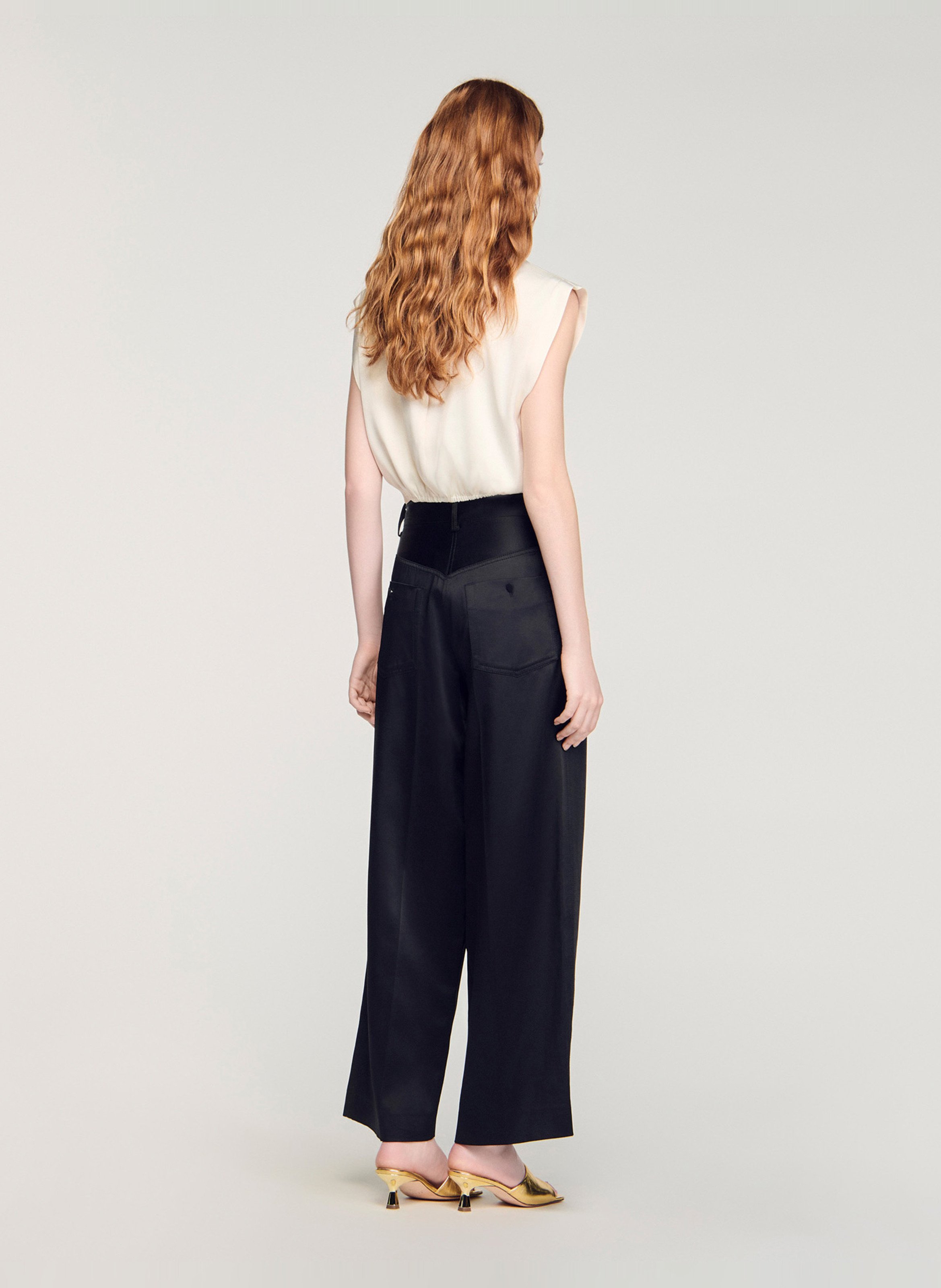 Pantalon large SANDRO Noir