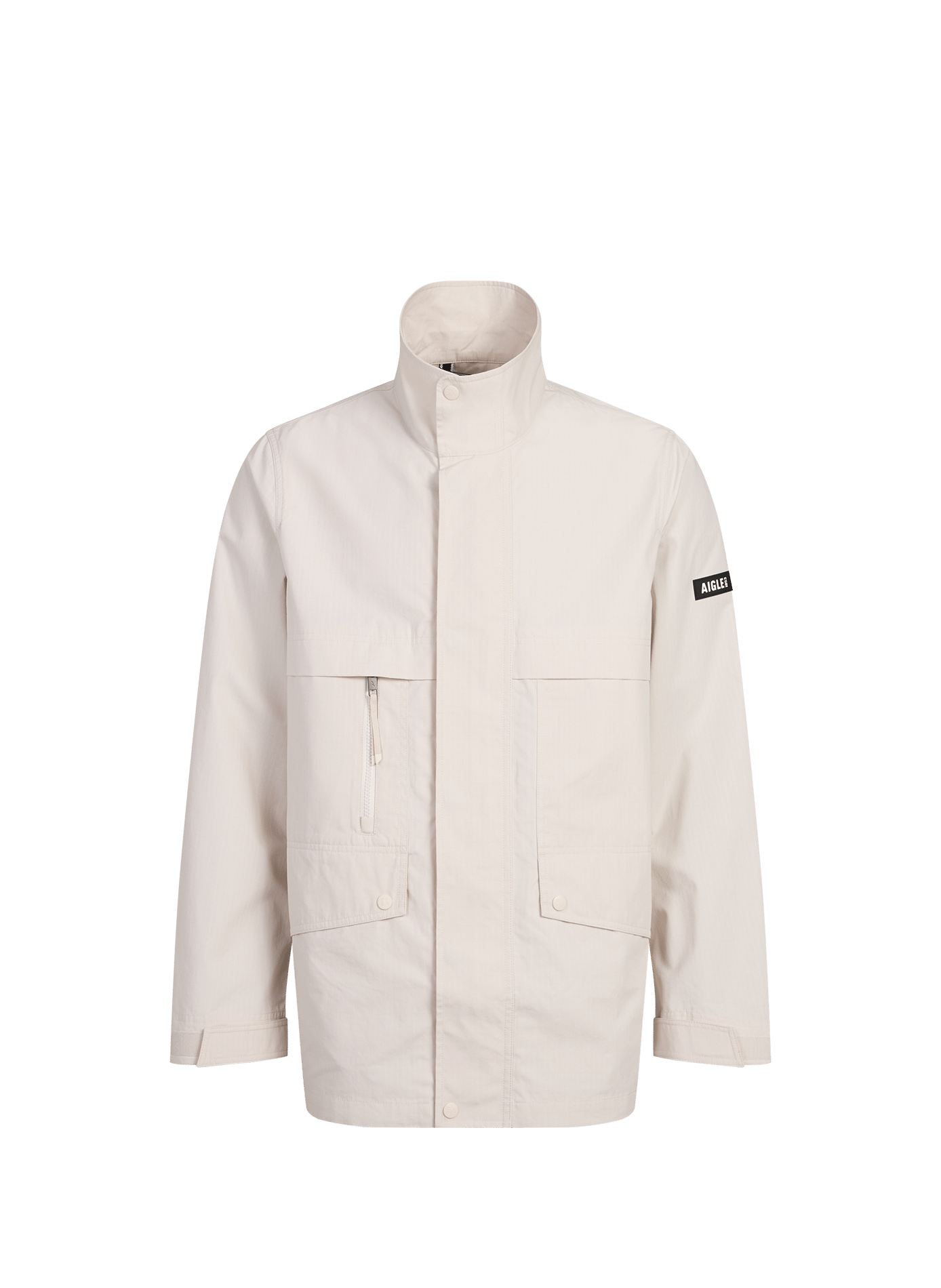 Water-repellent multi-pocket cotton blend jacket AIGLE Beige