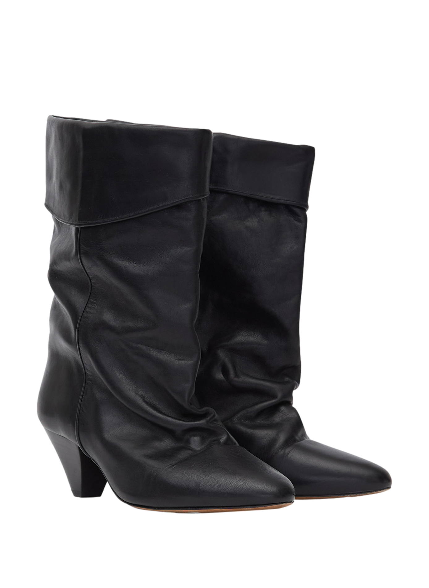 Draped leather Dalby boots ISABEL MARANT Black