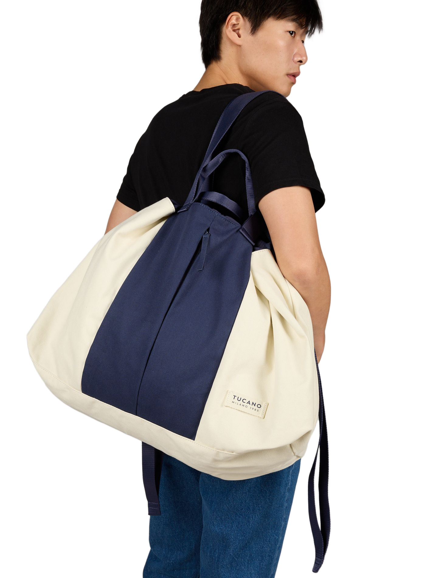 Bcash Beach weekend bag in blended cotton TUCANO Blue