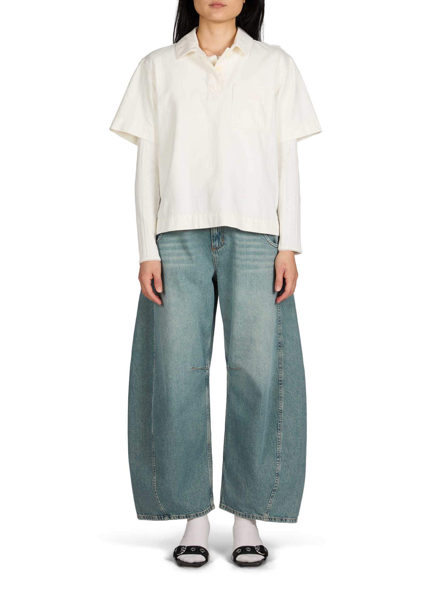 Cotton Tsemma barrel jeans TOPSHOP Green