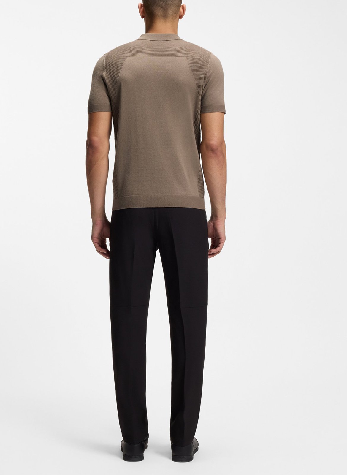 Polo droit en coton mélangé BOSS Kaki