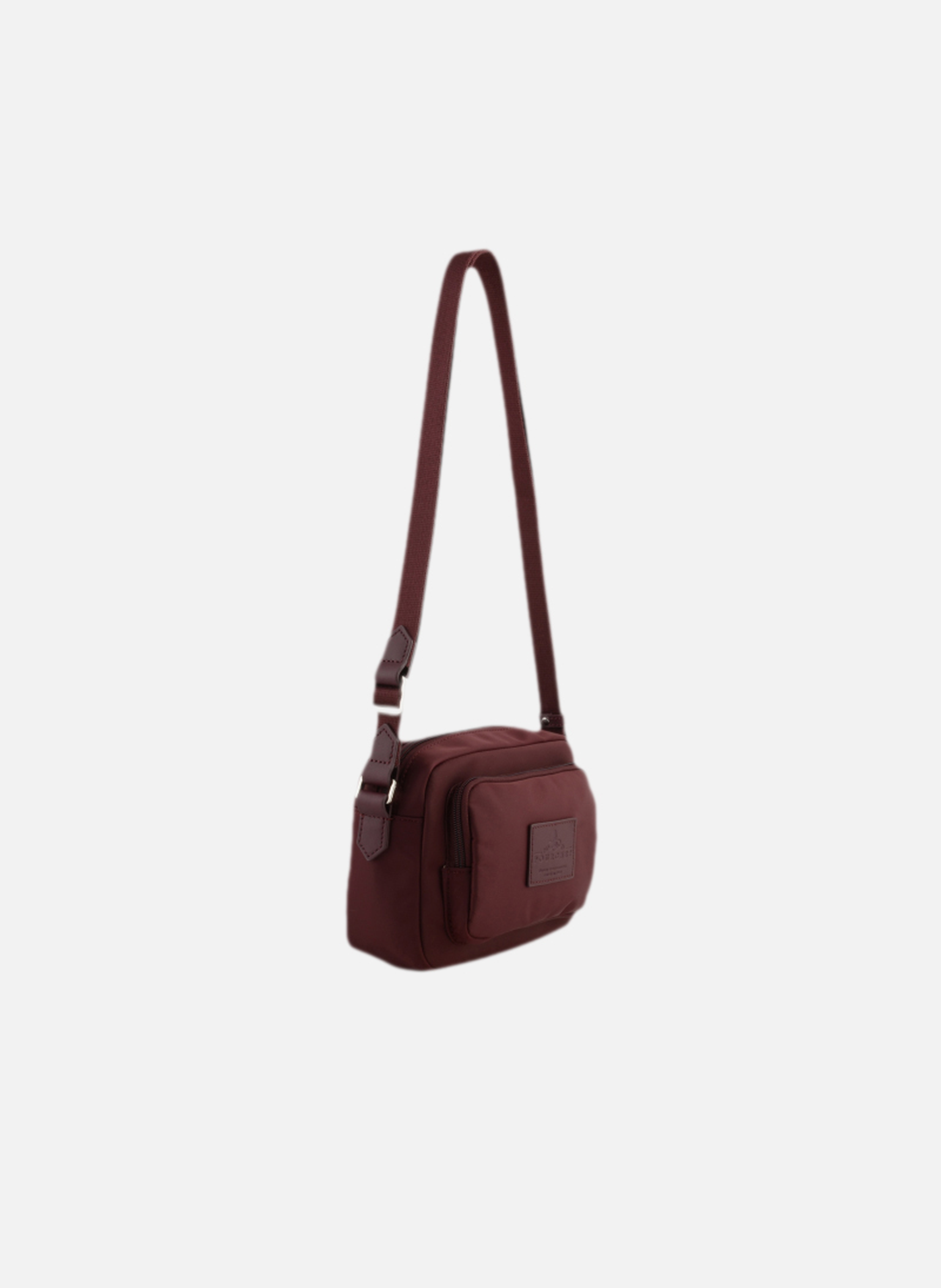 Escale | sac porté travers en toile garnie cuir  Bordeaux