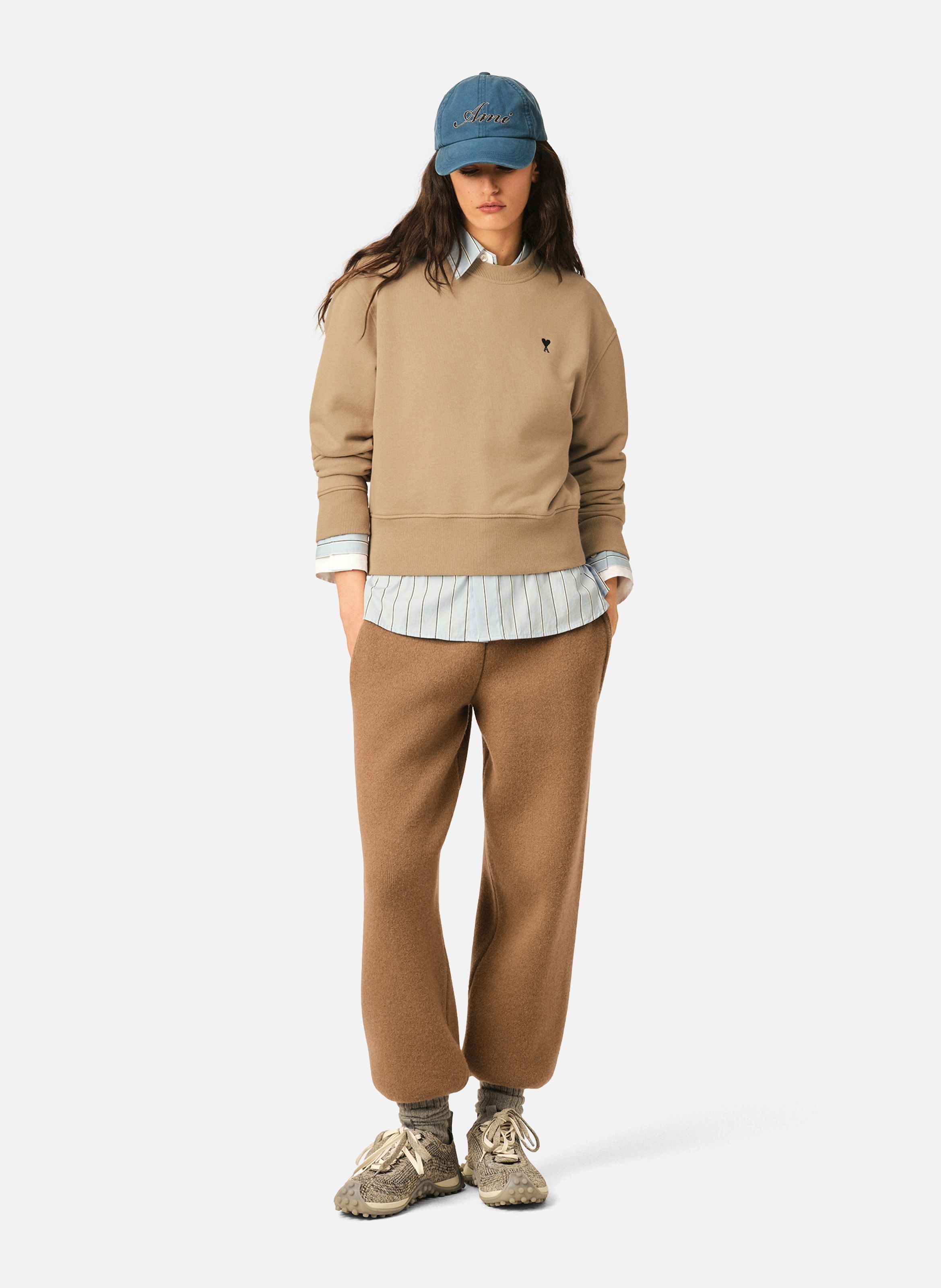 Sweatshirt en coton ami de coeur AMI PARIS Beige