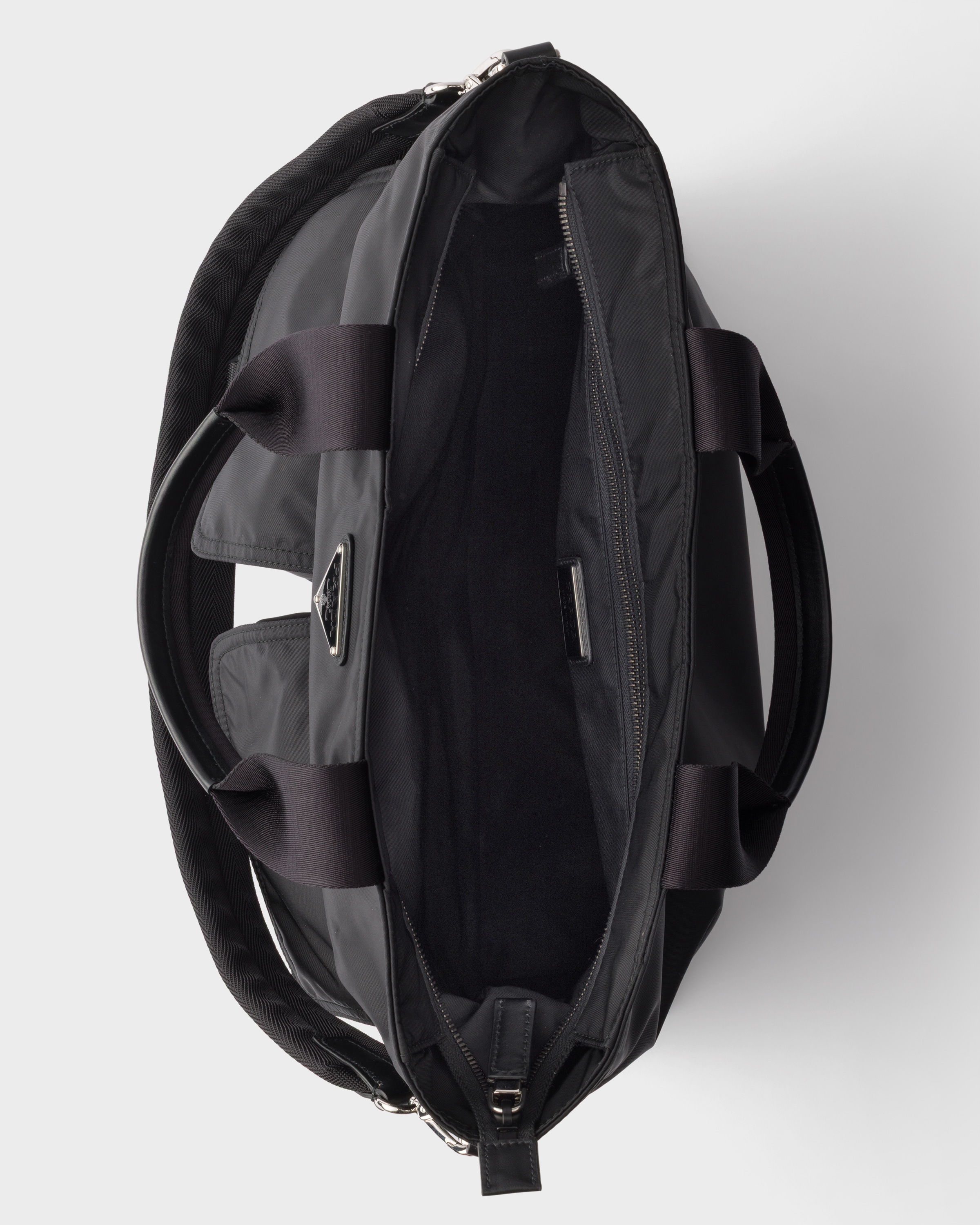 Sac cabas prada explore en re-nylon et cuir PRADA Noir
