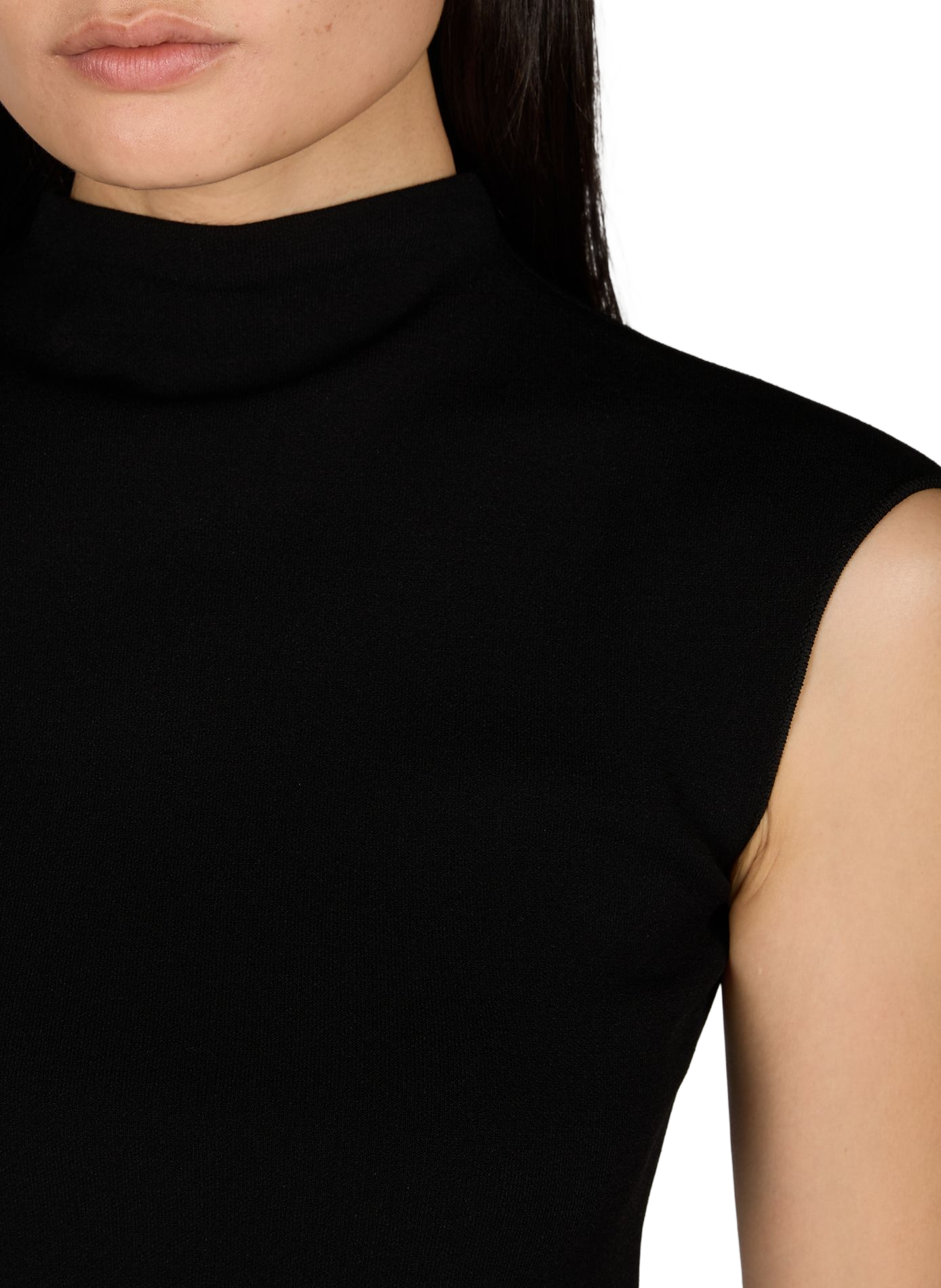 Ribbed cropped top with high neck A.W.A.K.E. MODE Black