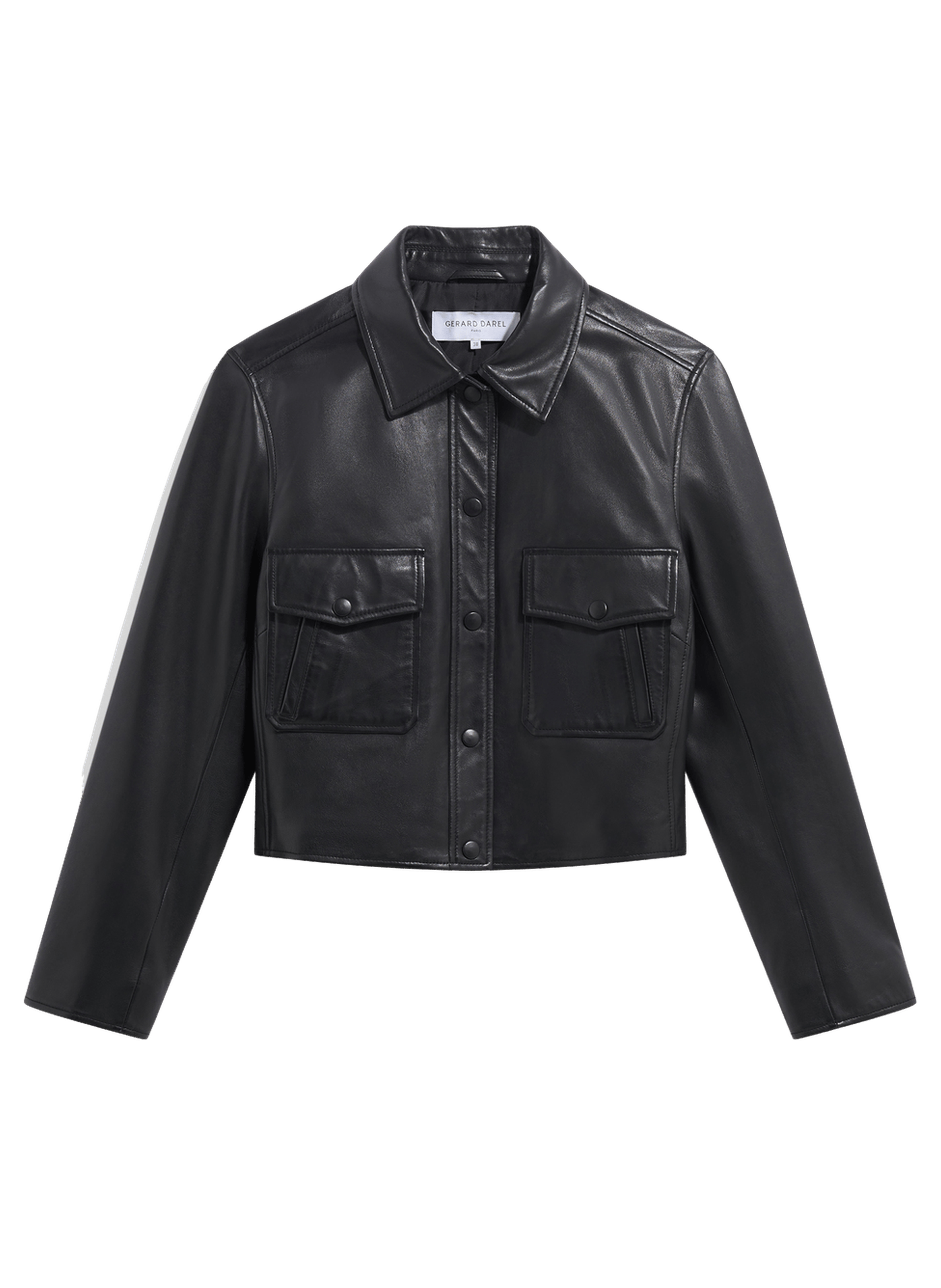 Veste courte en cuir vieilli - petra GERARD DAREL Noir
