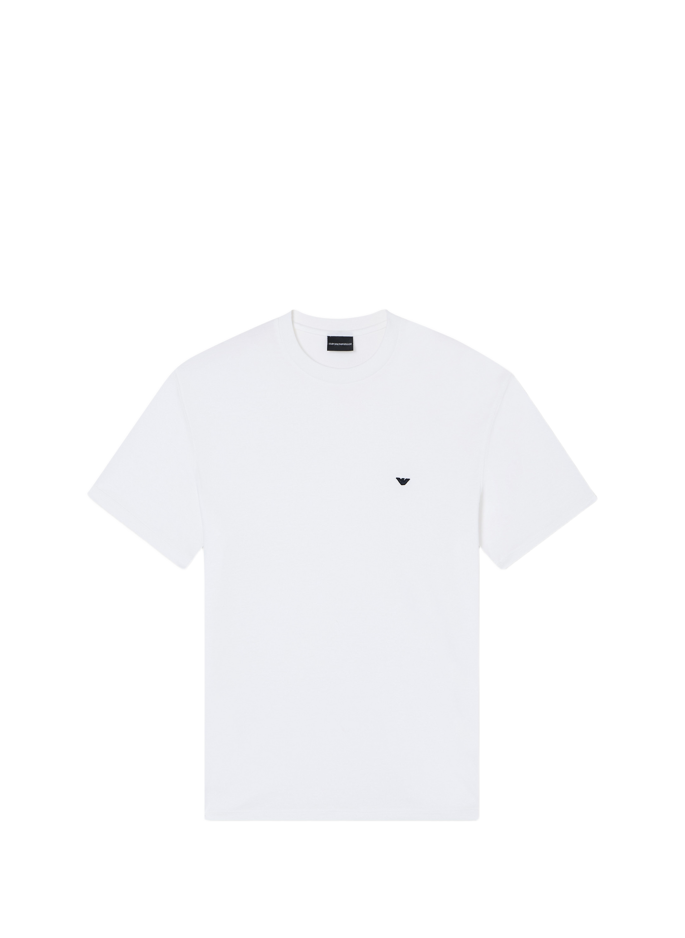 T-shirt col rond à logo EMPORIO ARMANI Blanc