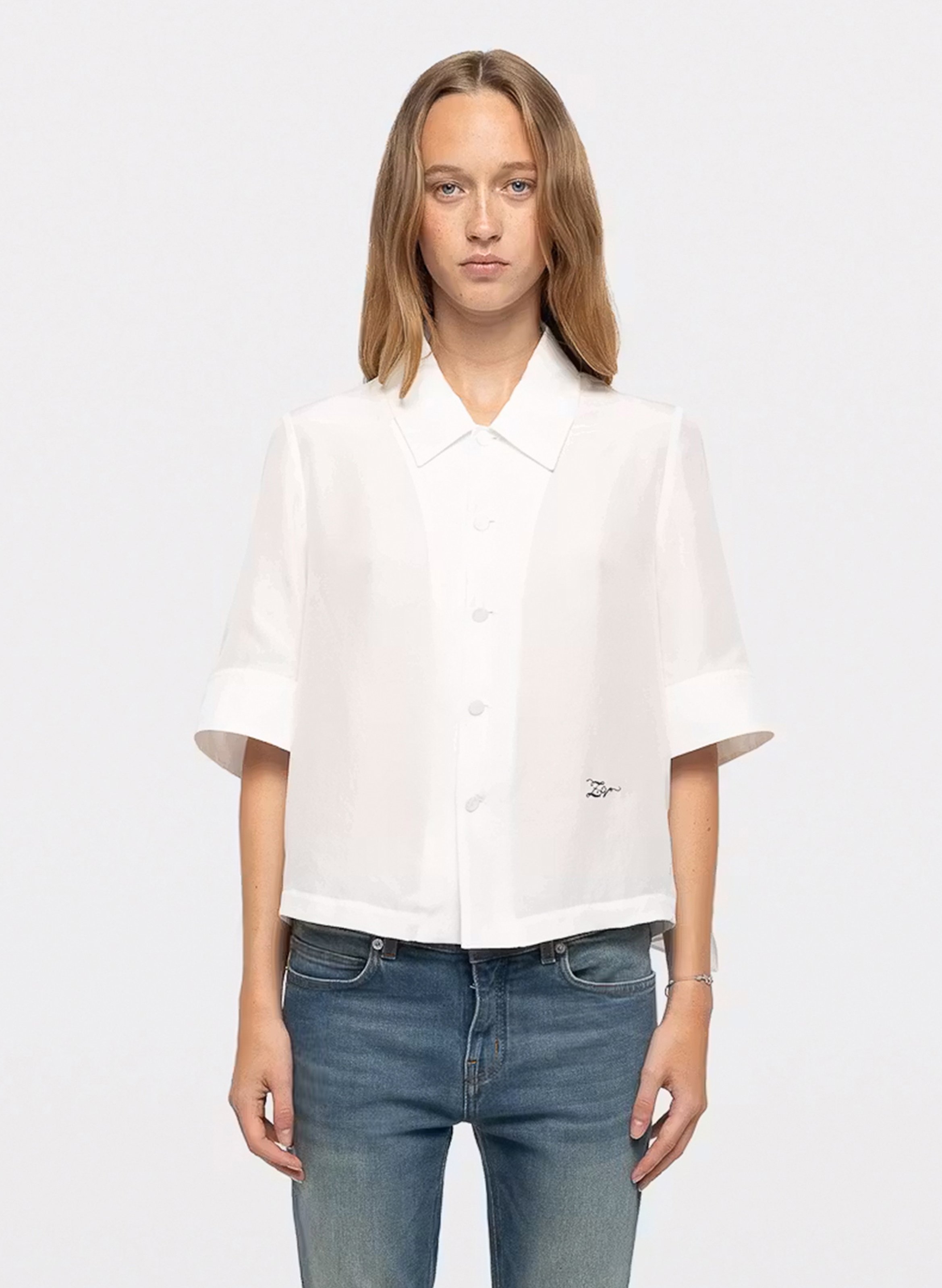 Rechte zijden blouse met klassieke kraag telmy ZADIG&VOLTAIRE Wit