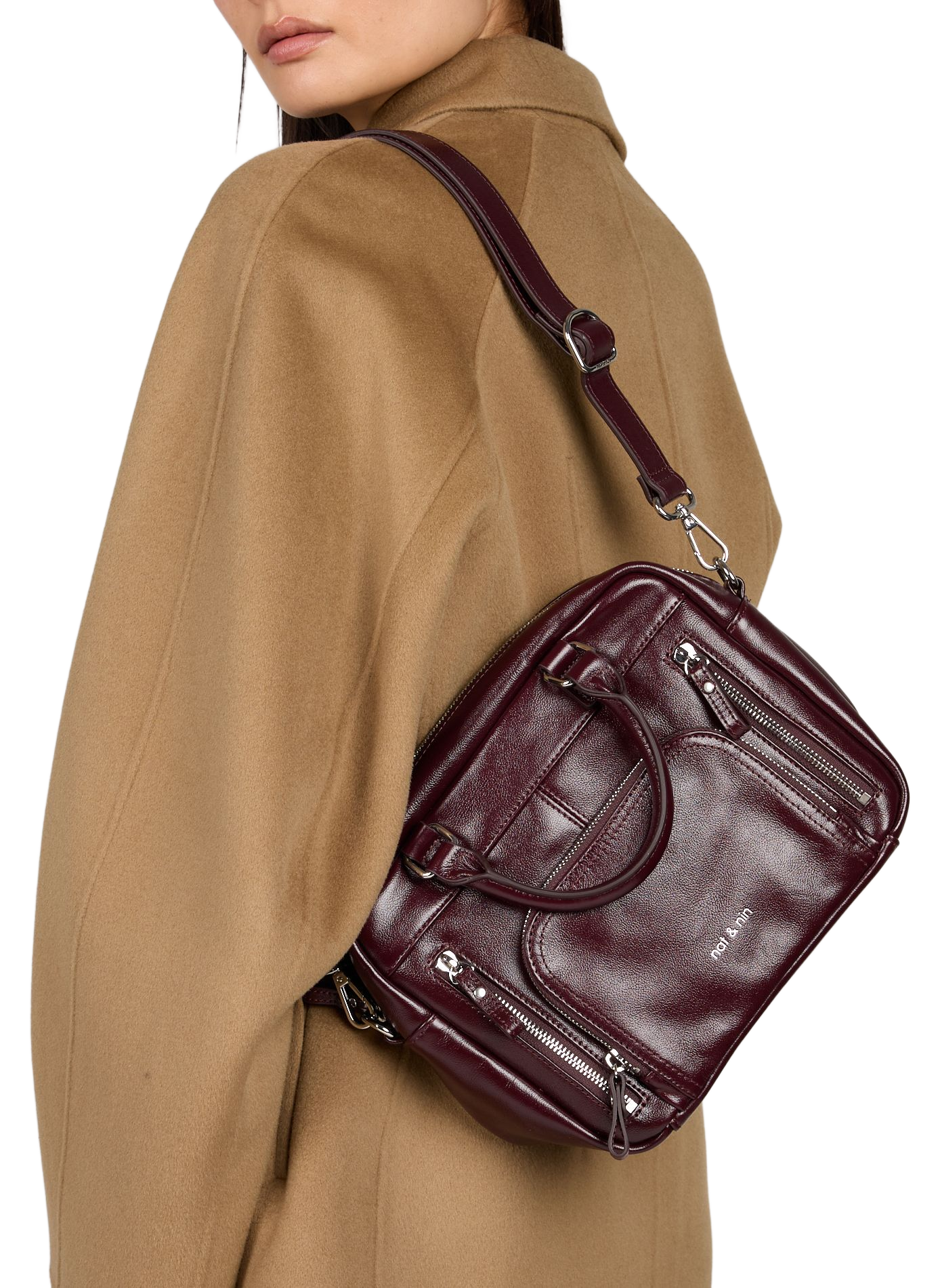 Sac à main Mini Macy en cuir NAT & NIN Violet