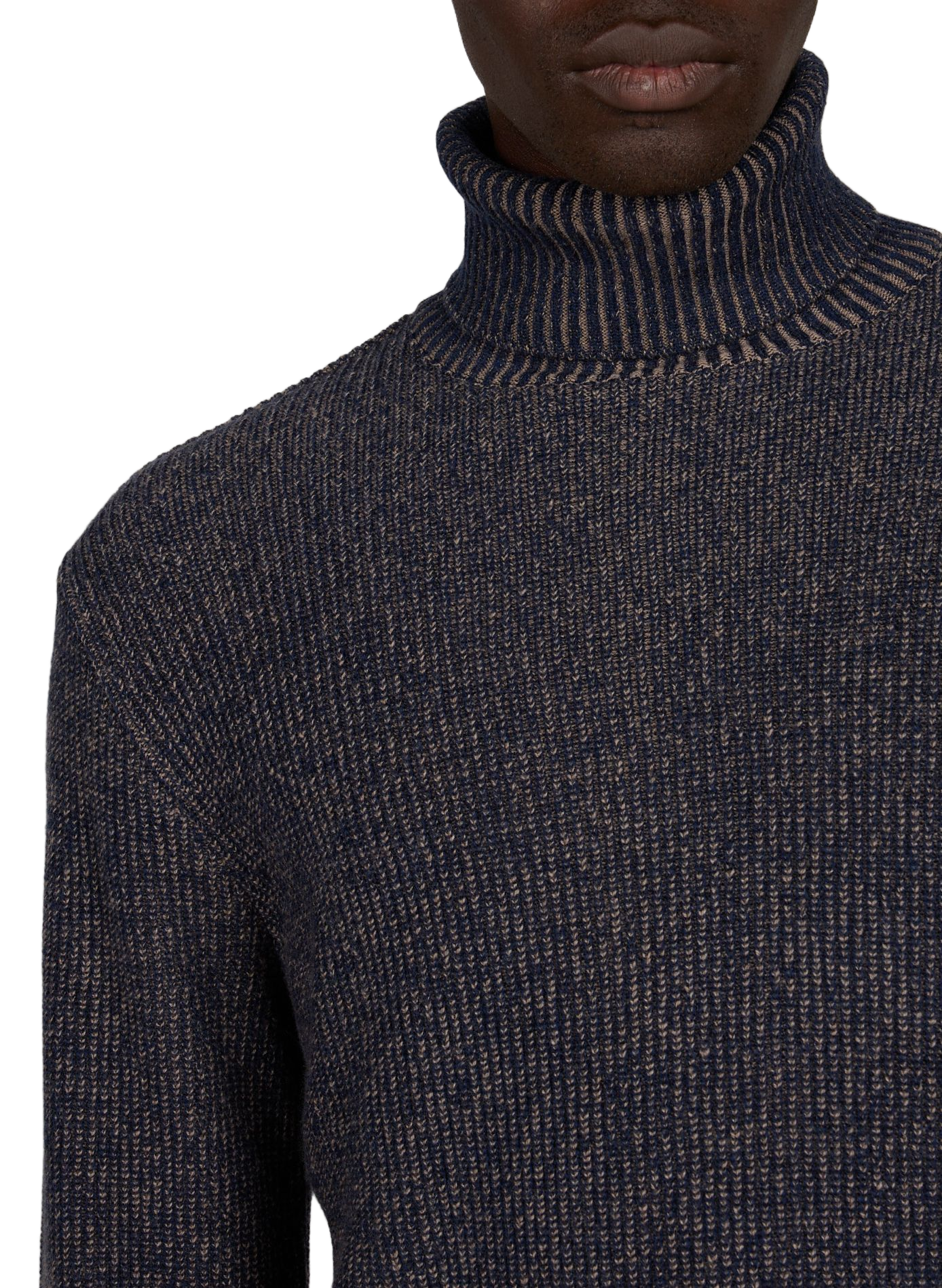 Straight fit turtleneck sweater in wool and cashmere PAUL & SHARK Multicolour