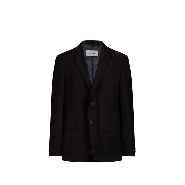 Blazer uni en laine vierge mélangée Blazer uni en laine vierge mélangée
