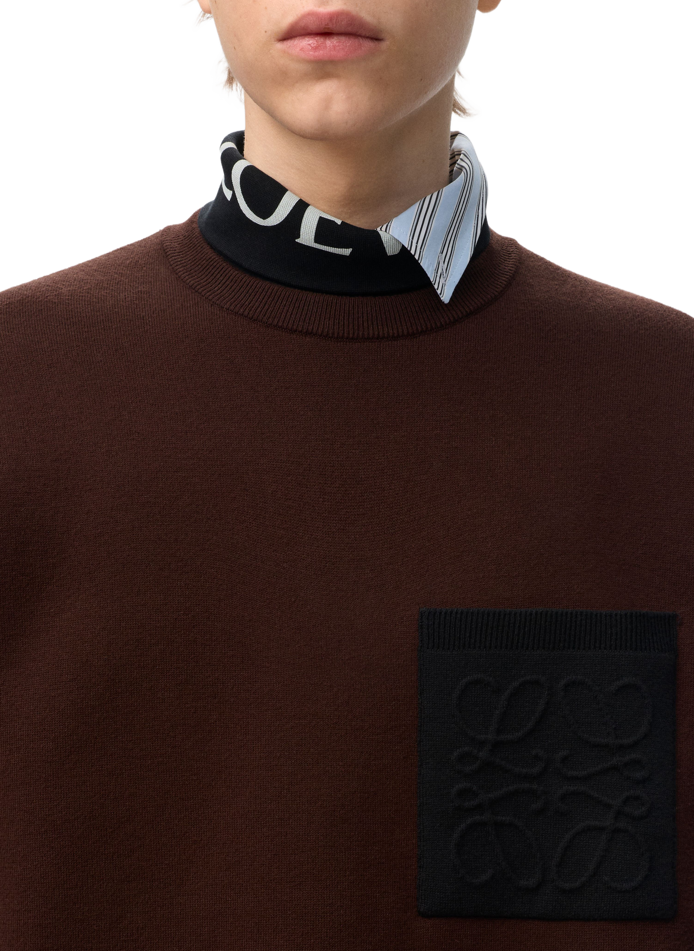 Anagram pocket sweater in blended cotton LOEWE Brown