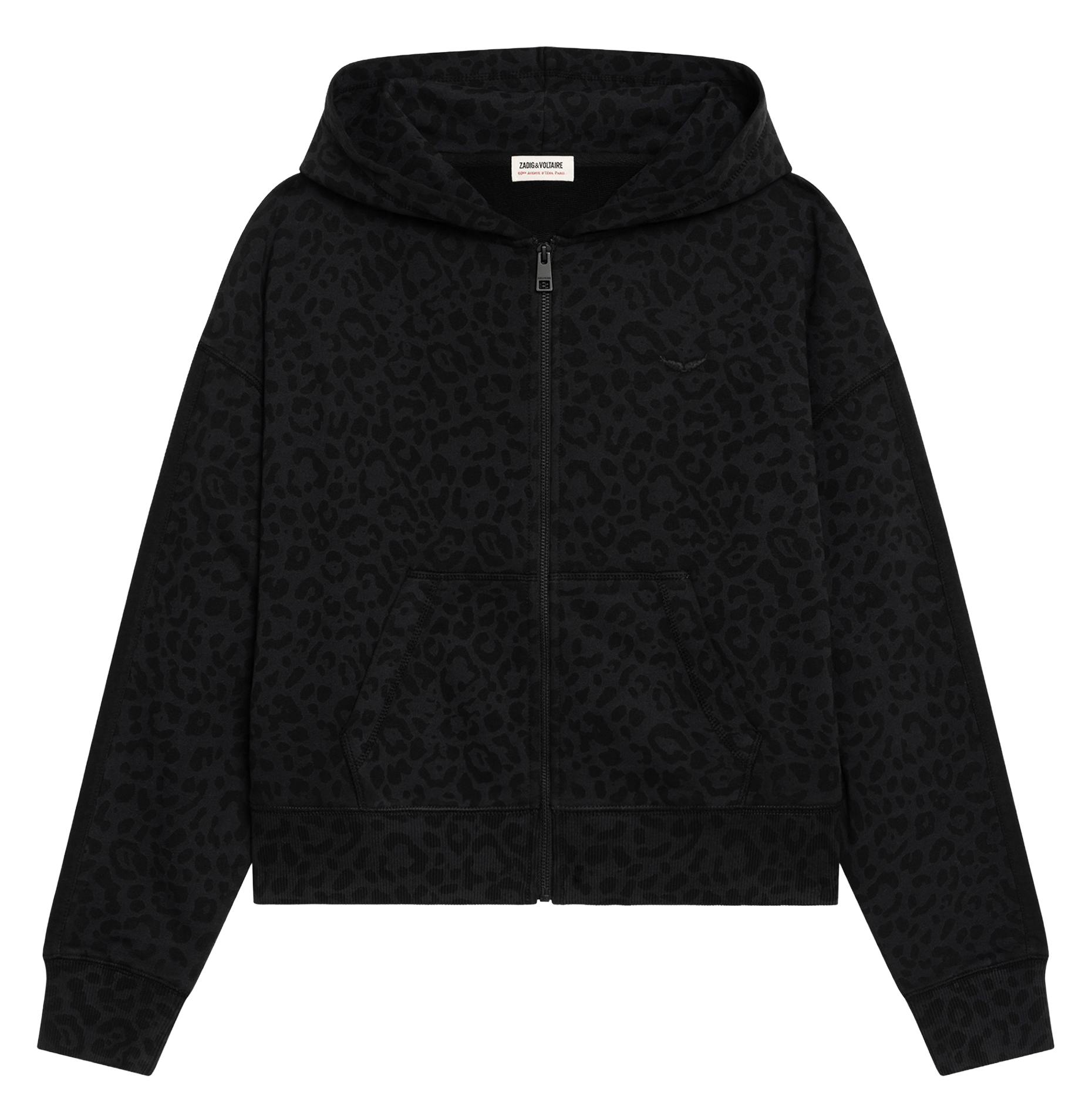 Leopardprint hoodie met rits ZADIG&VOLTAIRE Grijs