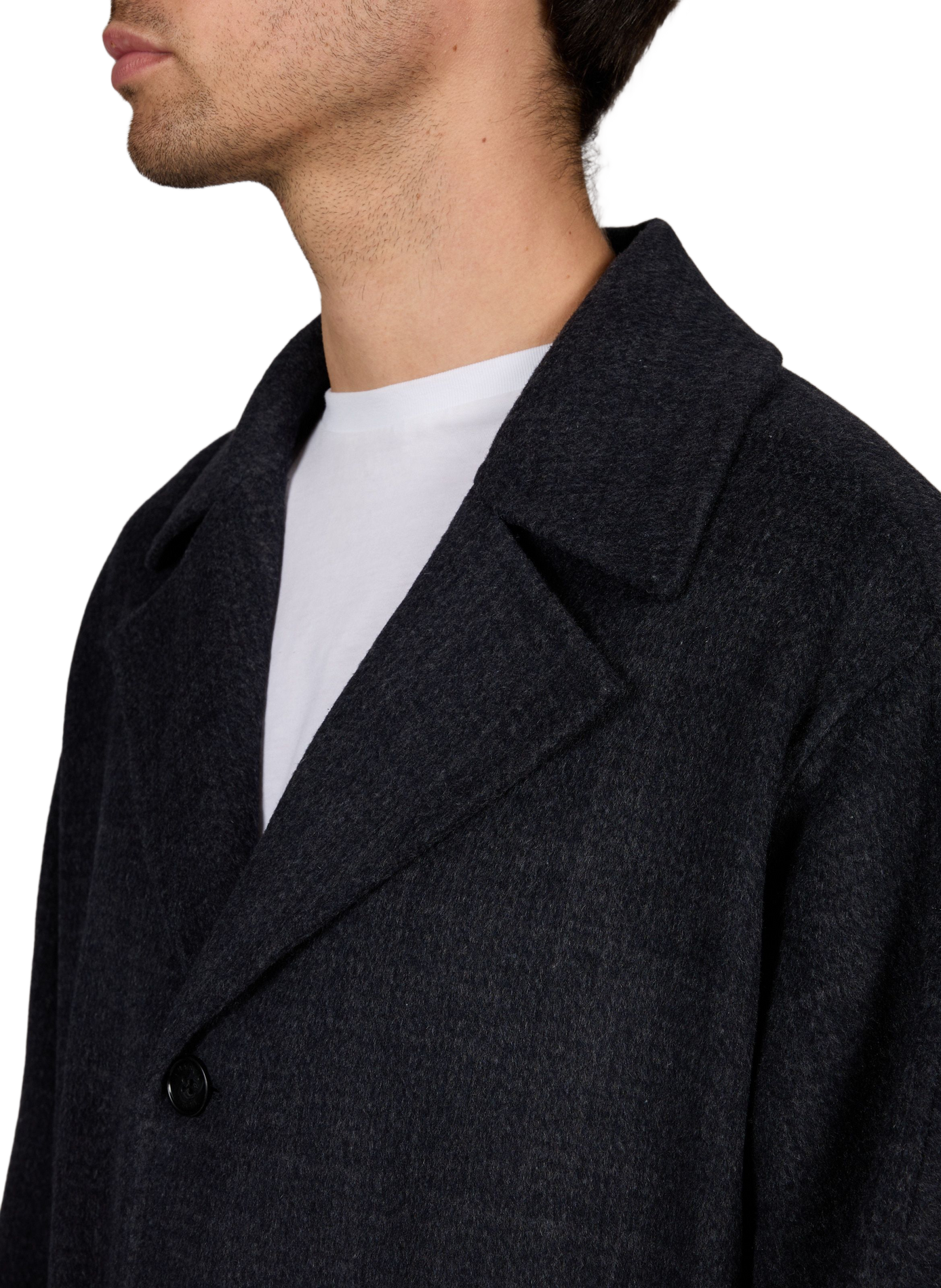 Belted wool-blend coat with notched lapels MAISON KITSUNÉ Blue
