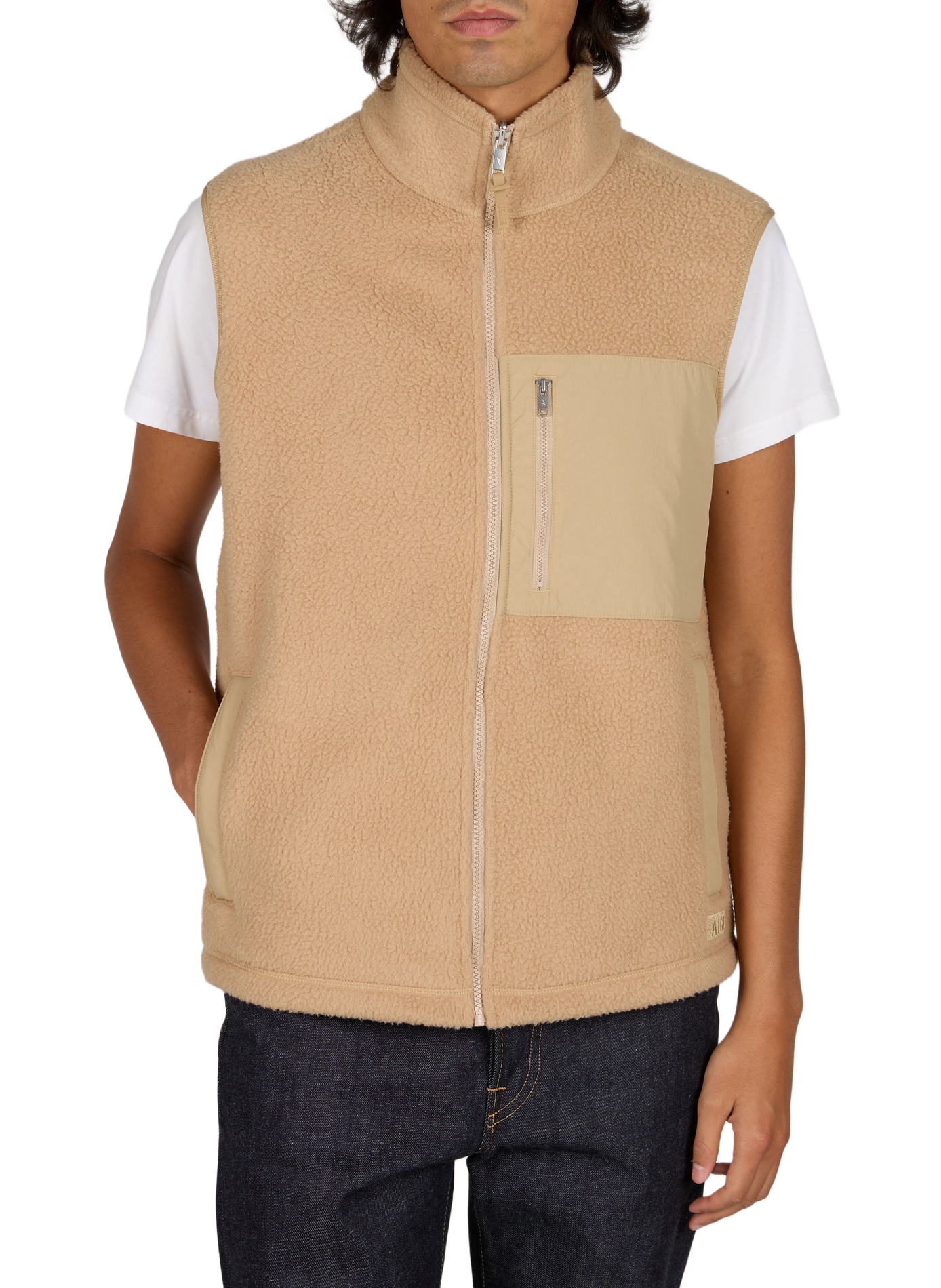 Gilet col montant droit uni AIGLE Beige