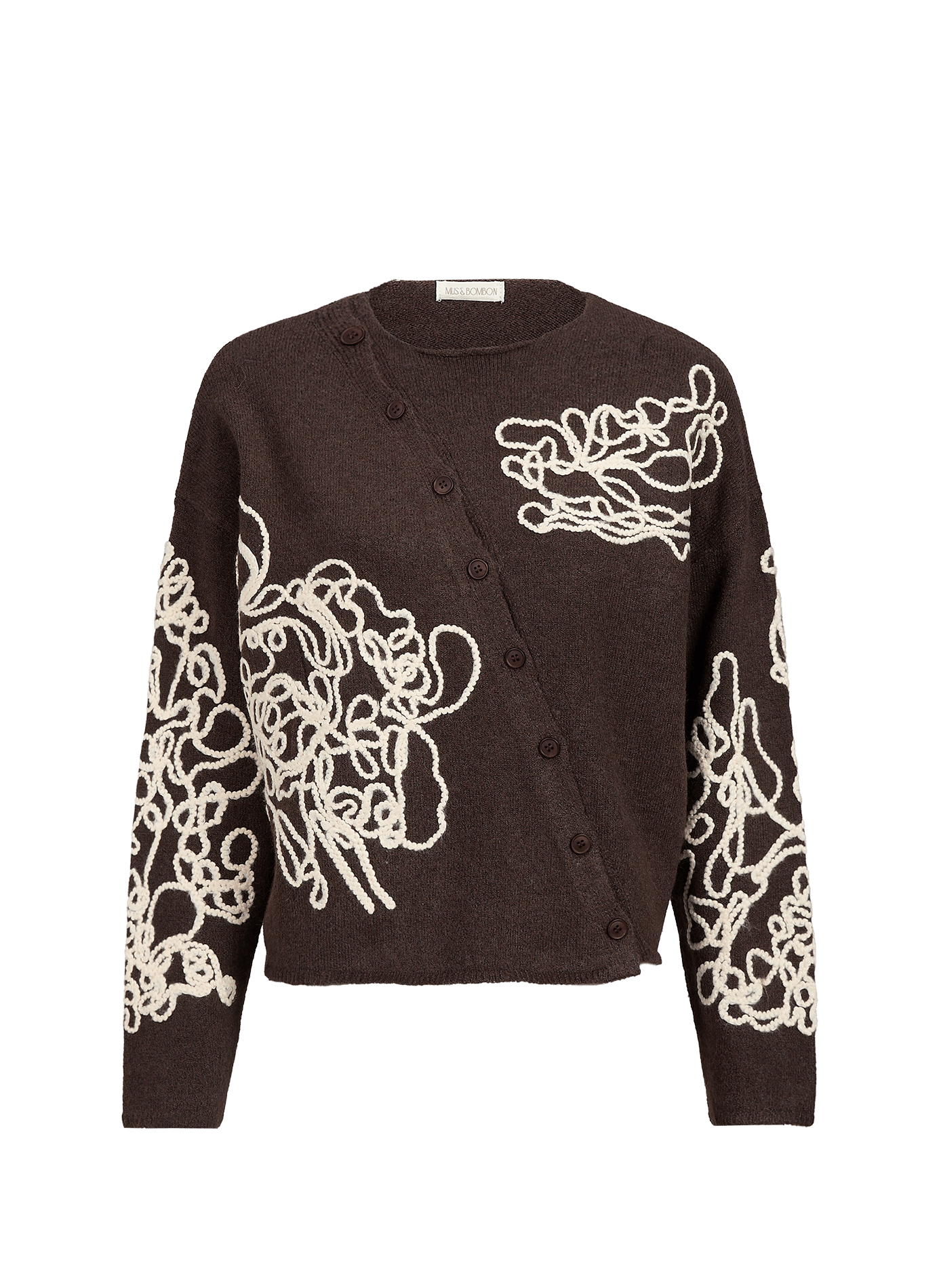 Short, loose-fit Erias cardigan MUS & BOMBON Brown