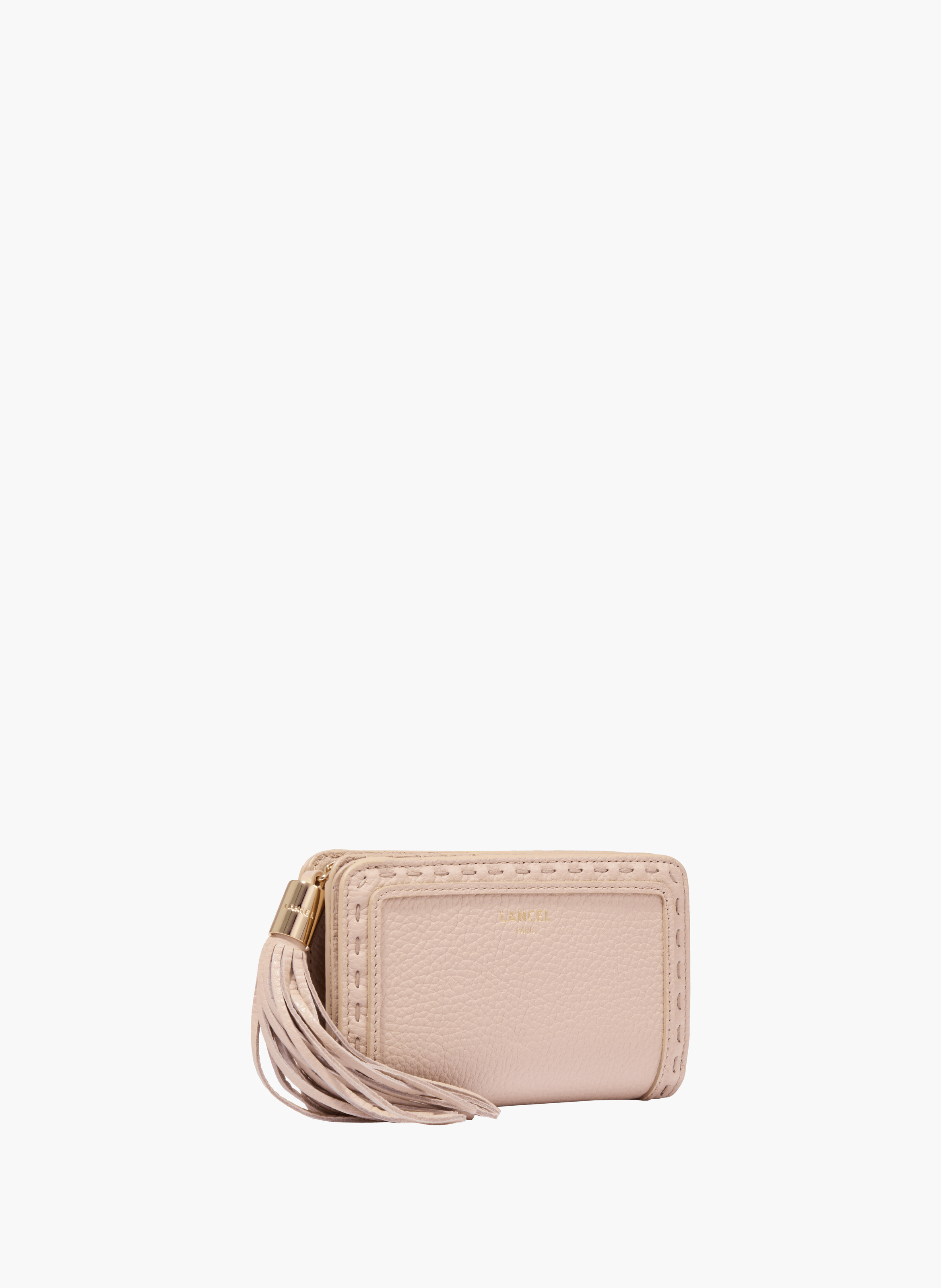 Compacte rechthoekige portefeuille van Lancel's Premier Flirt in leer. | Beige LANCEL Dames