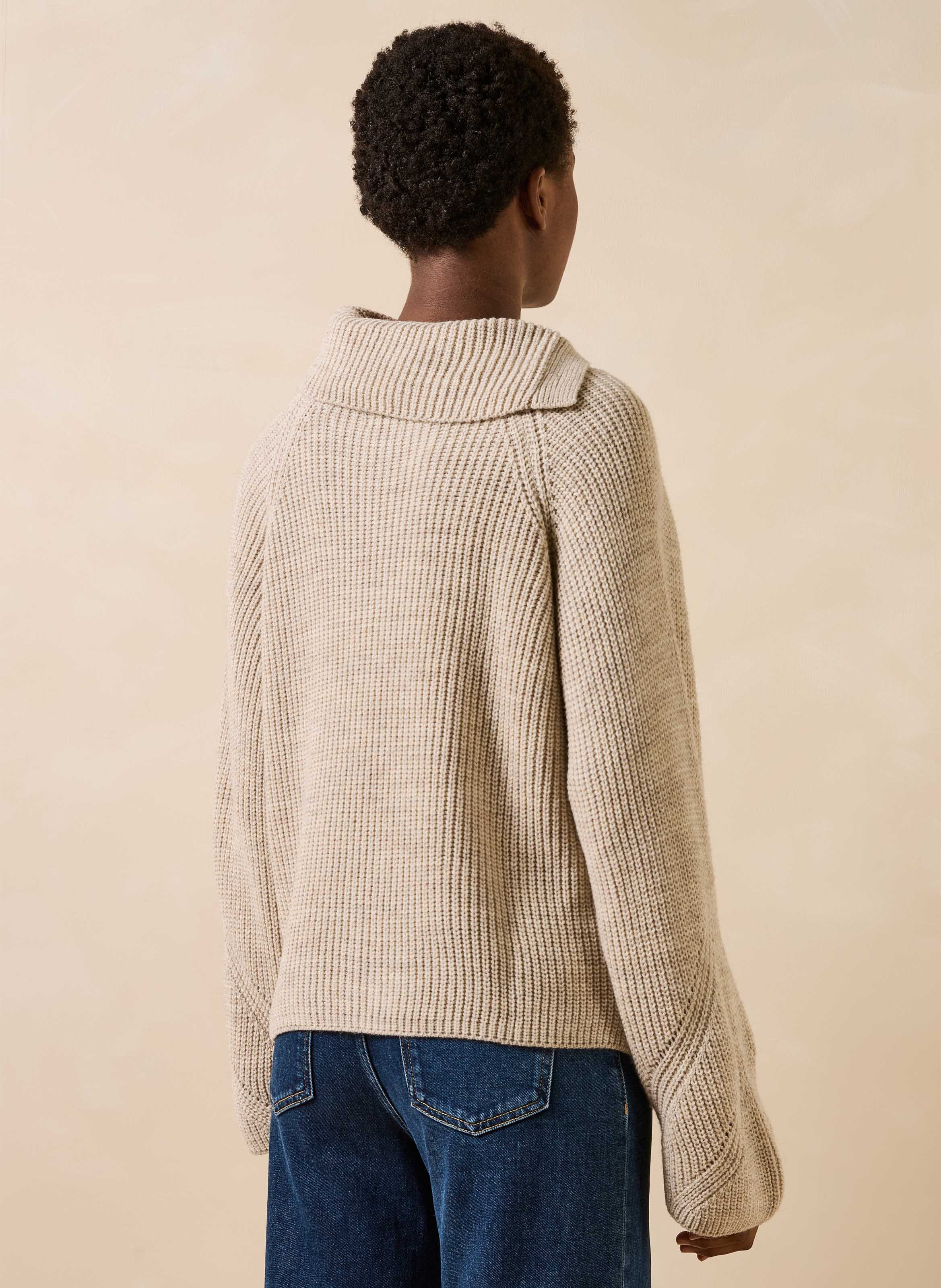 Oversized trui van een wolmix LA FEE MARABOUTEE Beige