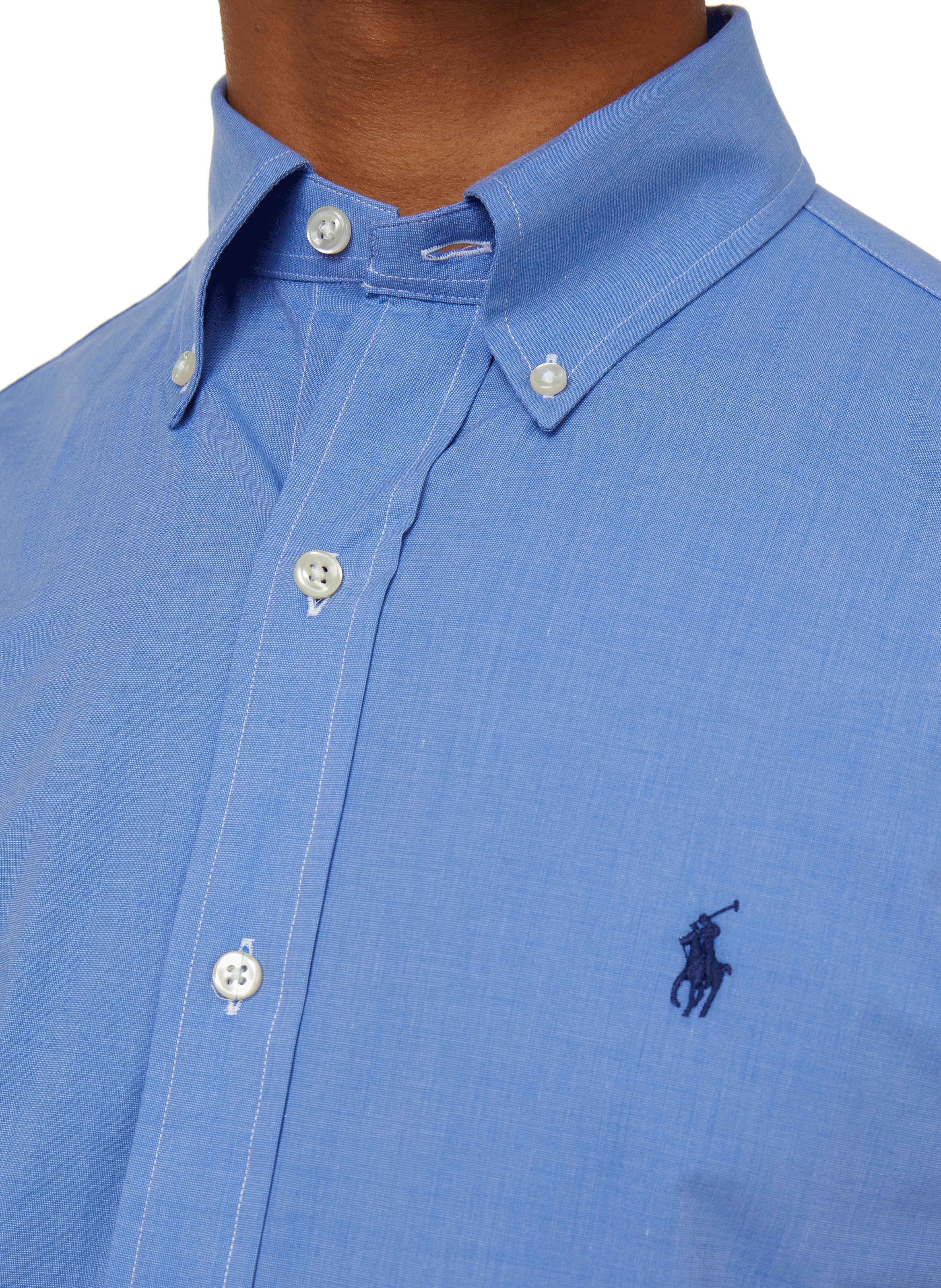 Chemise droite en coton stretch POLO RALPH LAUREN Bleu
