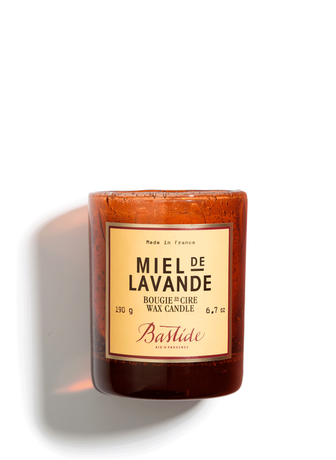 شمعة شمع العسل واللافندر - زجاج باستيد المنفوخ bastide