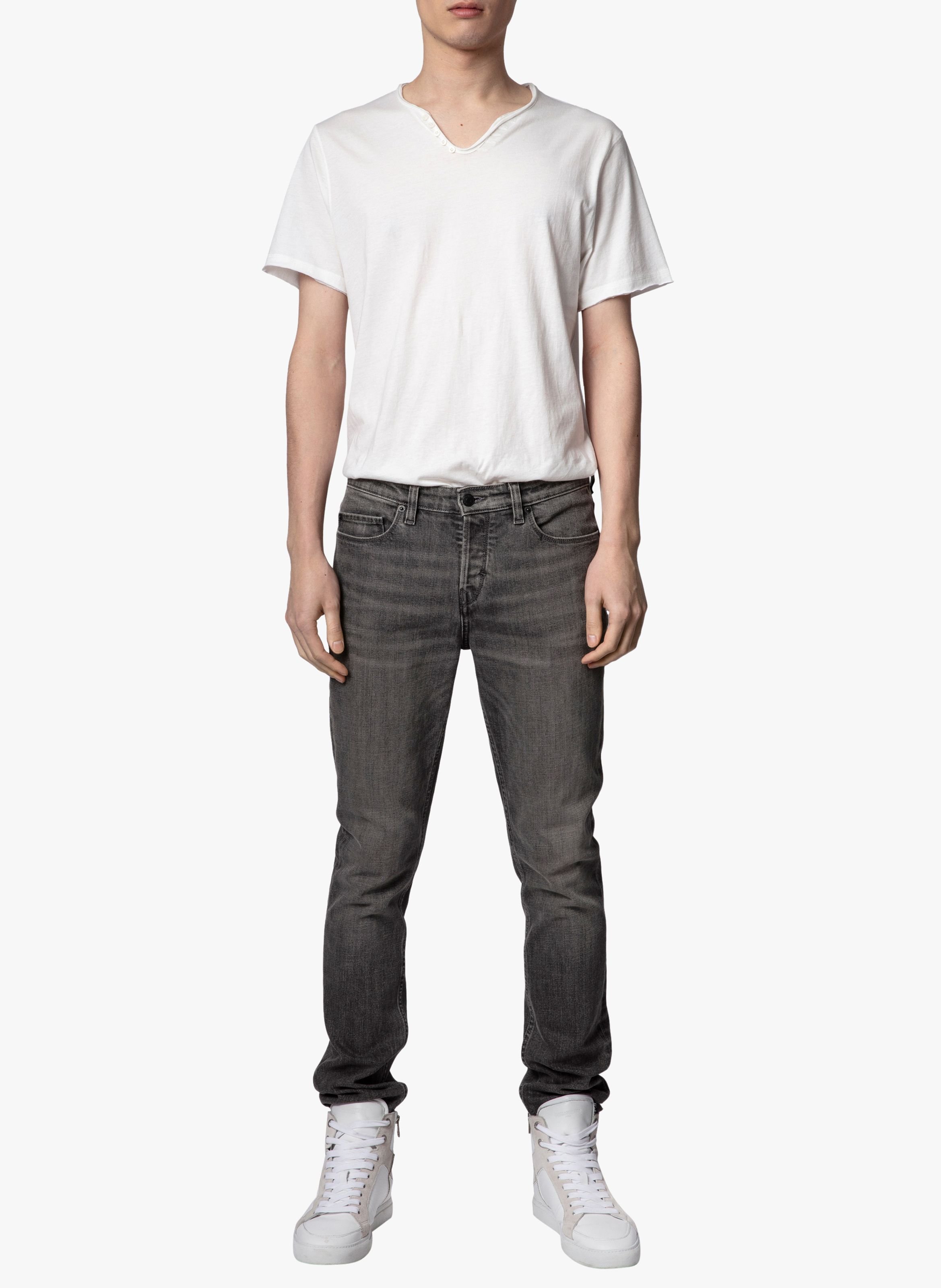 Tee-shirt col tunisien regular-fit en coton monastir ZADIG&VOLTAIRE Blanc