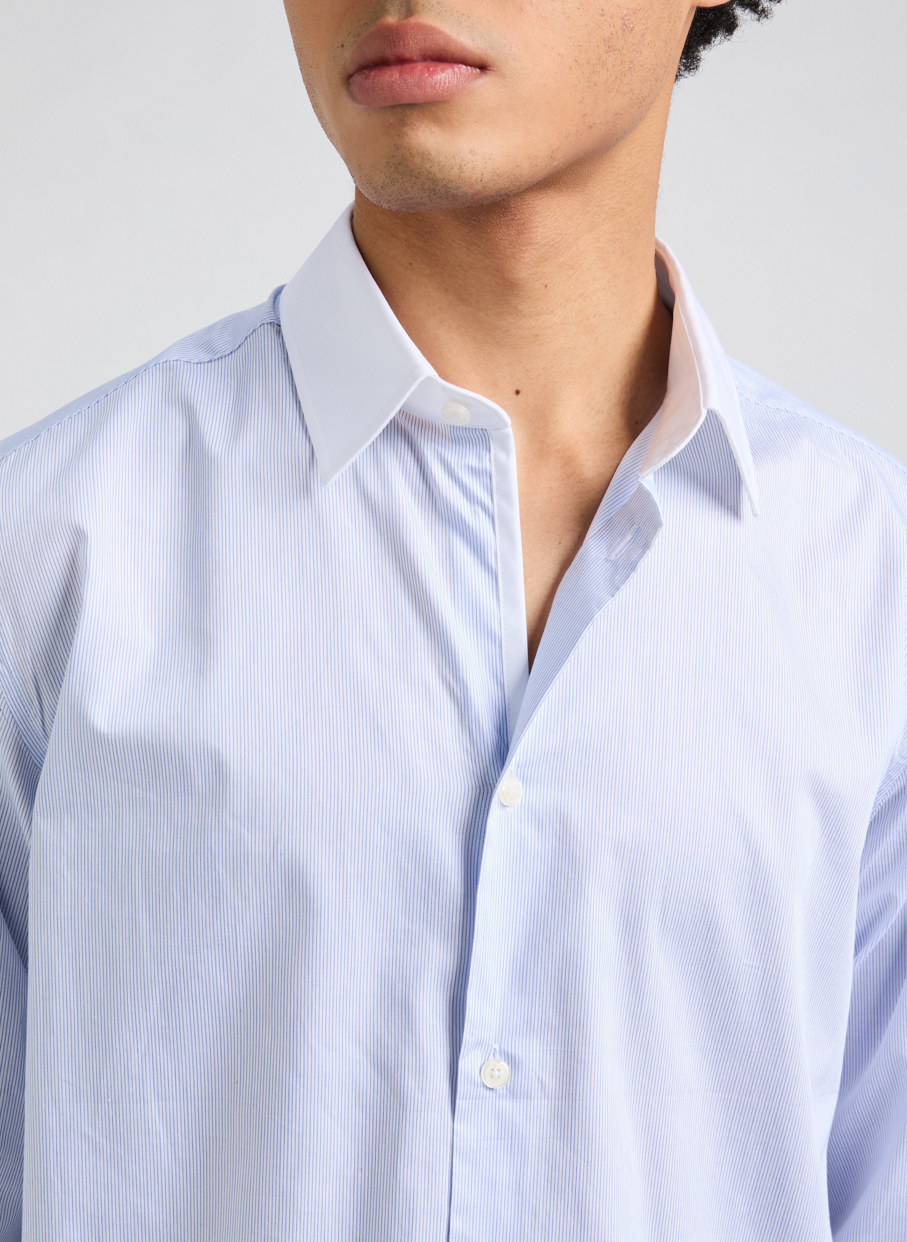 Chemise à rayures en coton SAISON 1865 Bleu