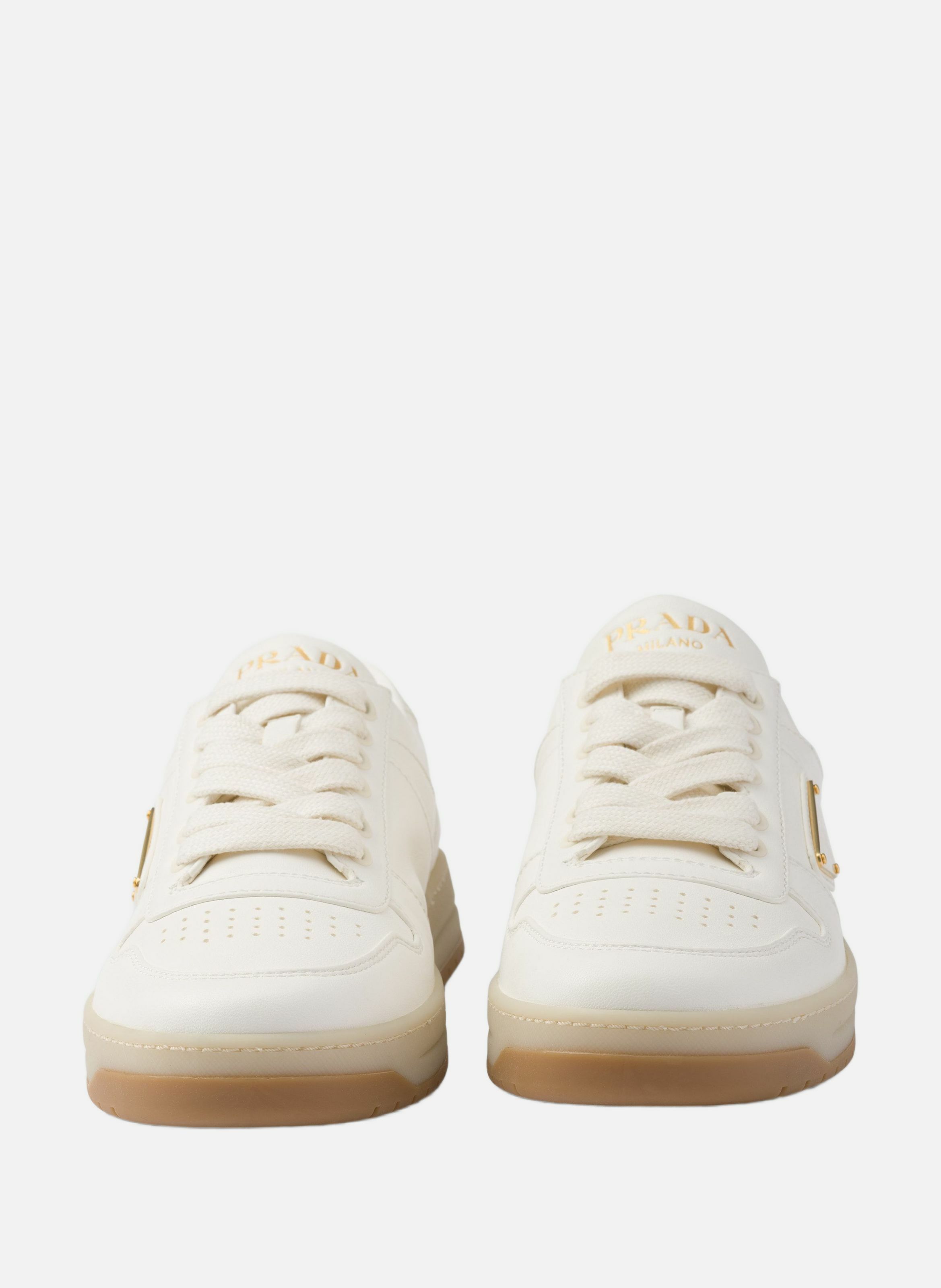 Sneakers downtown en cuir nappa PRADA Beige