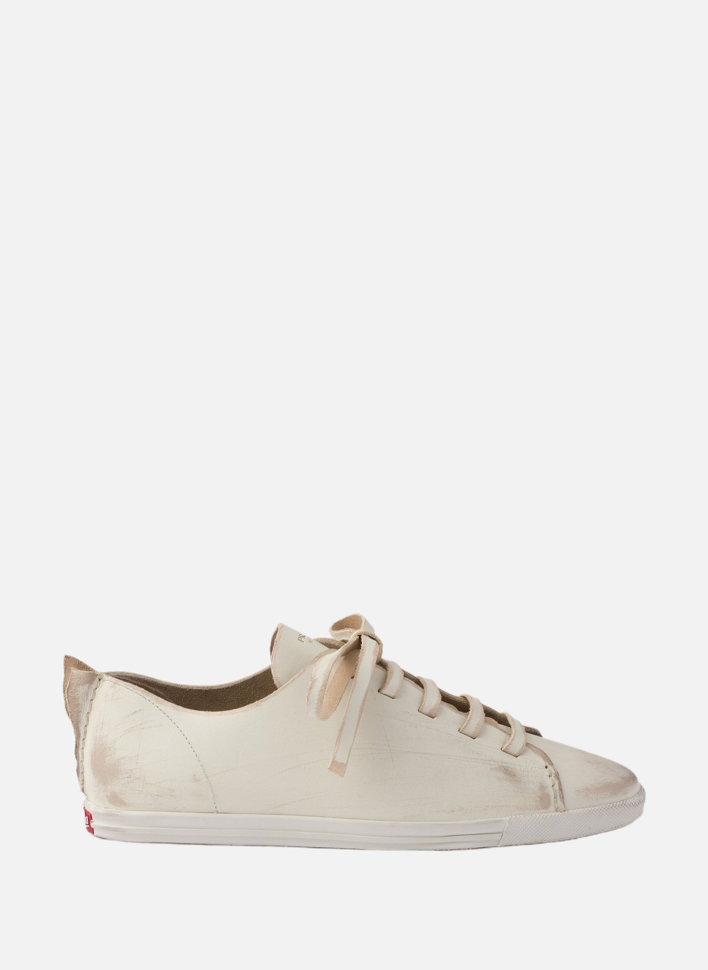 Baskets en cuir vieilli PRADA Beige