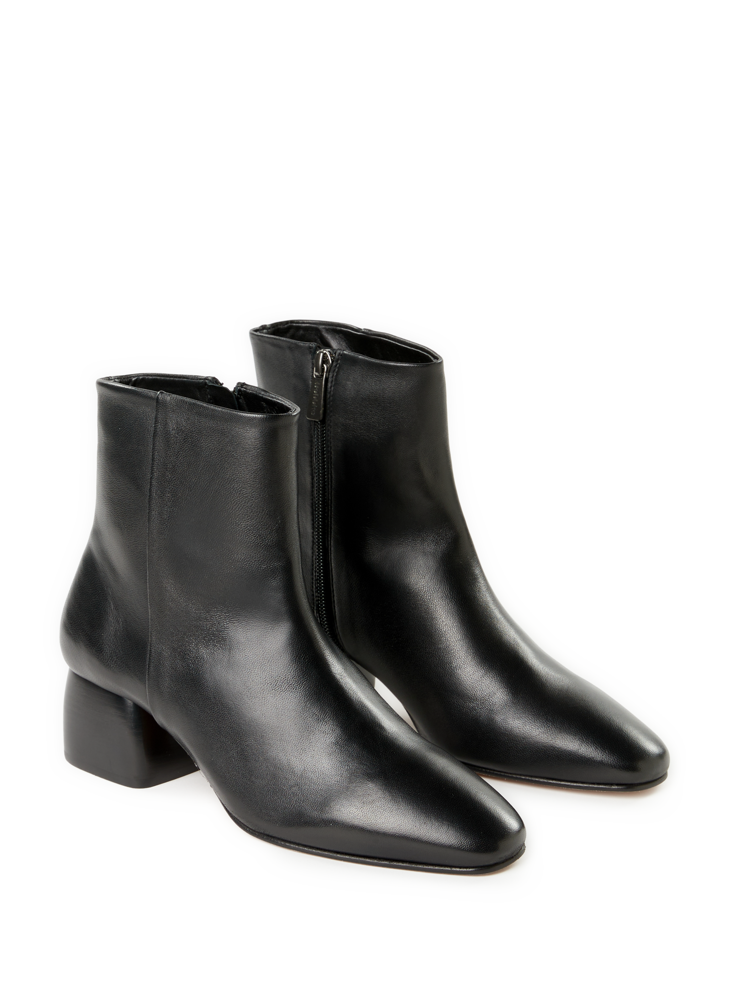 Bottines zippées en cuir BOBBIES Noir