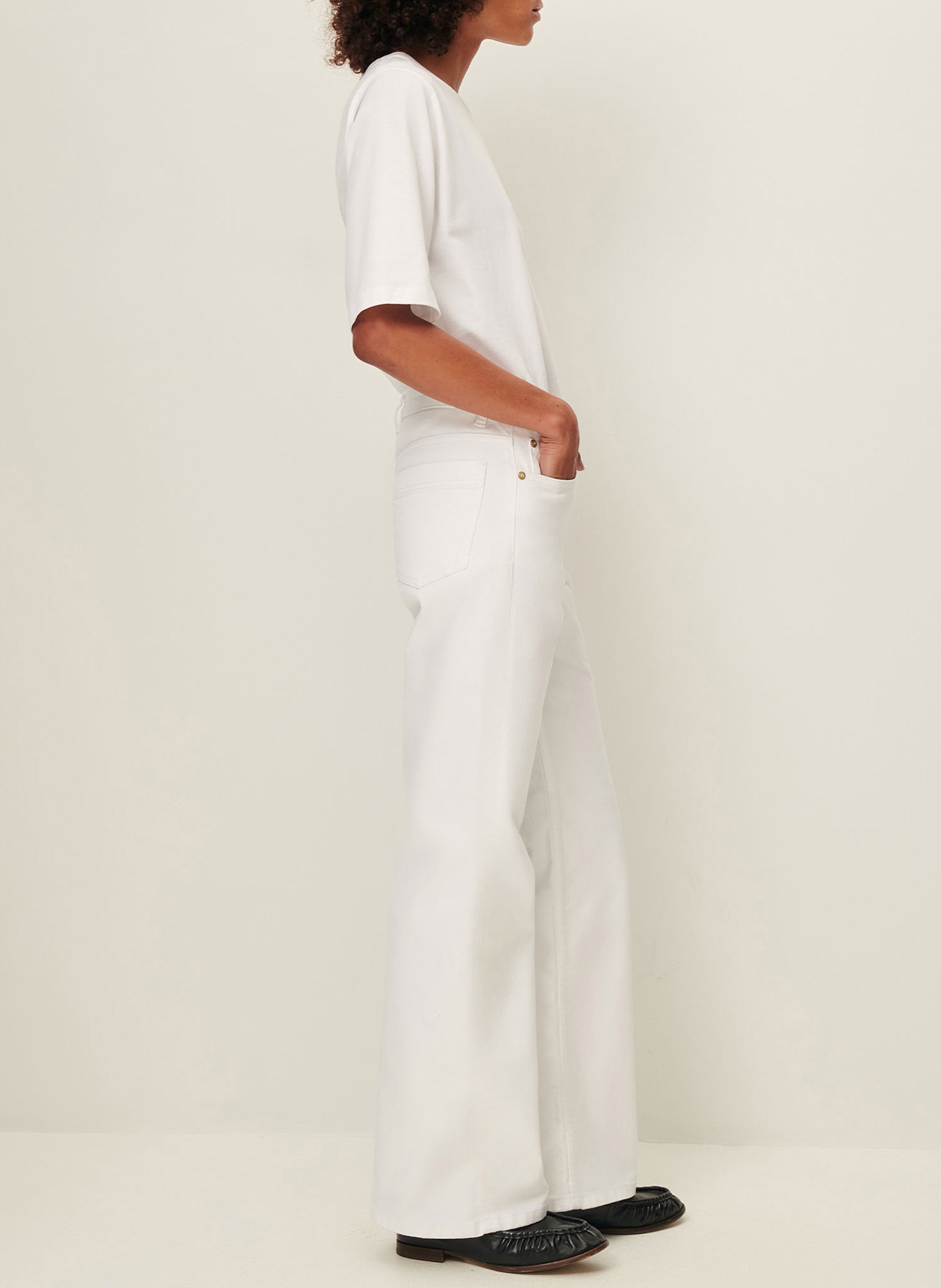 Jean droit taille basse délavé vega SESSUN Blanc