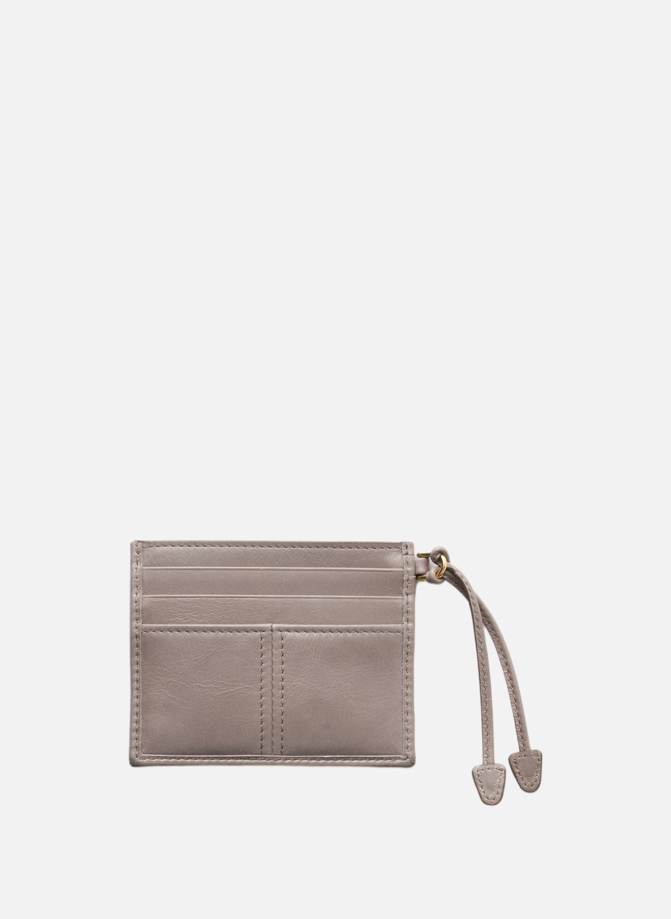 Porte-cartes en cuir PRADA Gris