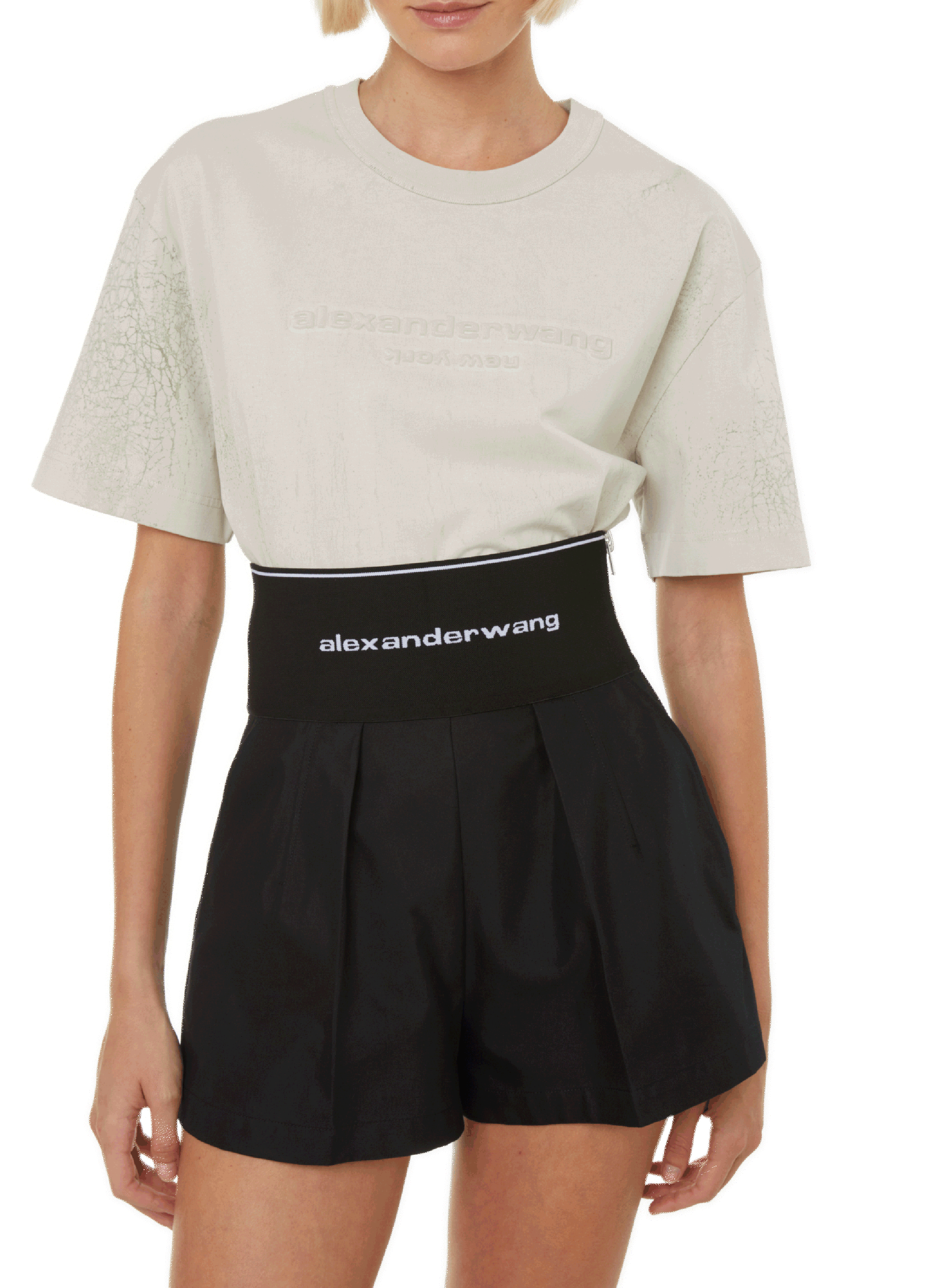 Cotton T-shirt with logo  ALEXANDER WANG Grey