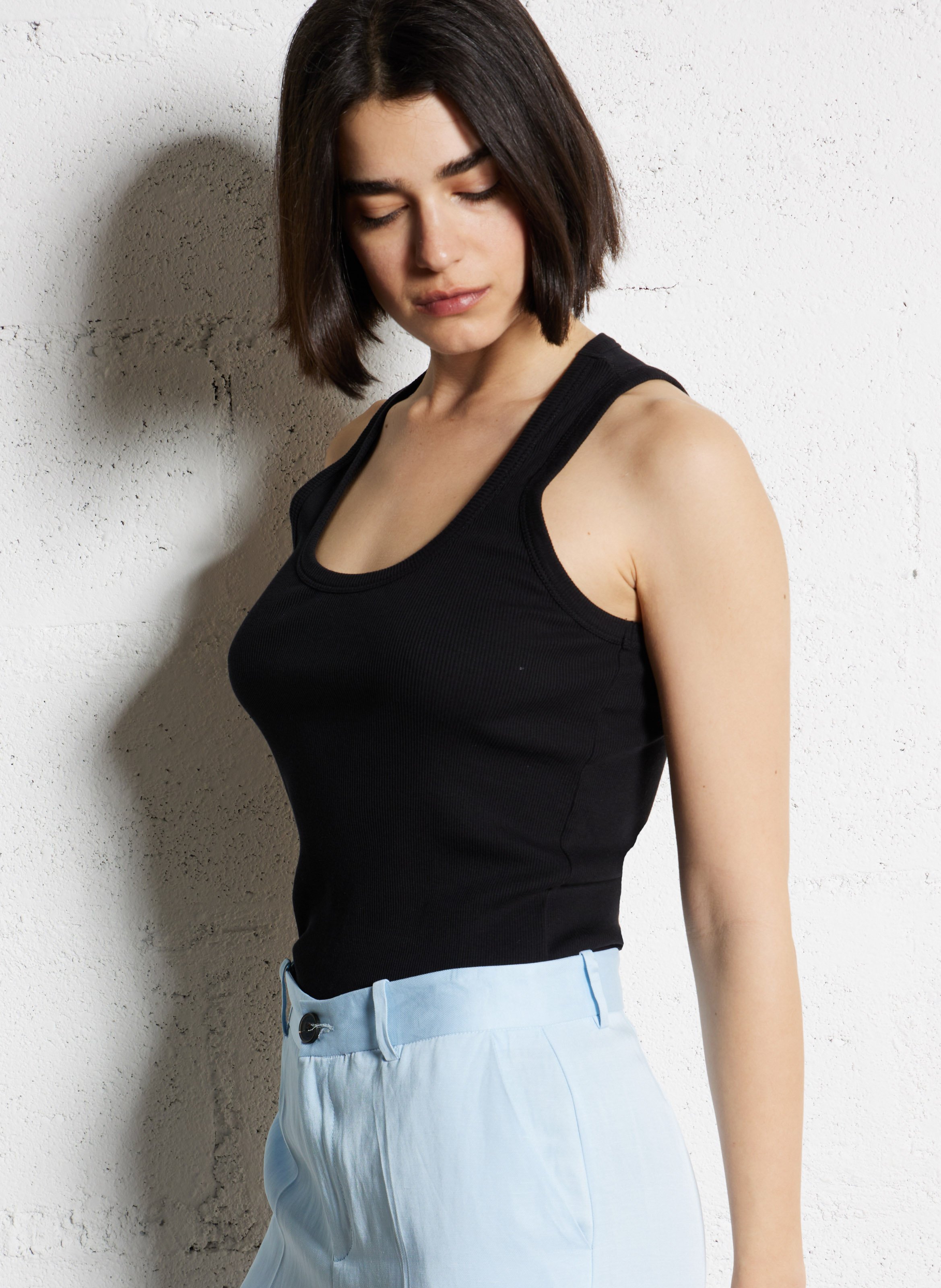 Débardeur col rond en coton IKKS Noir