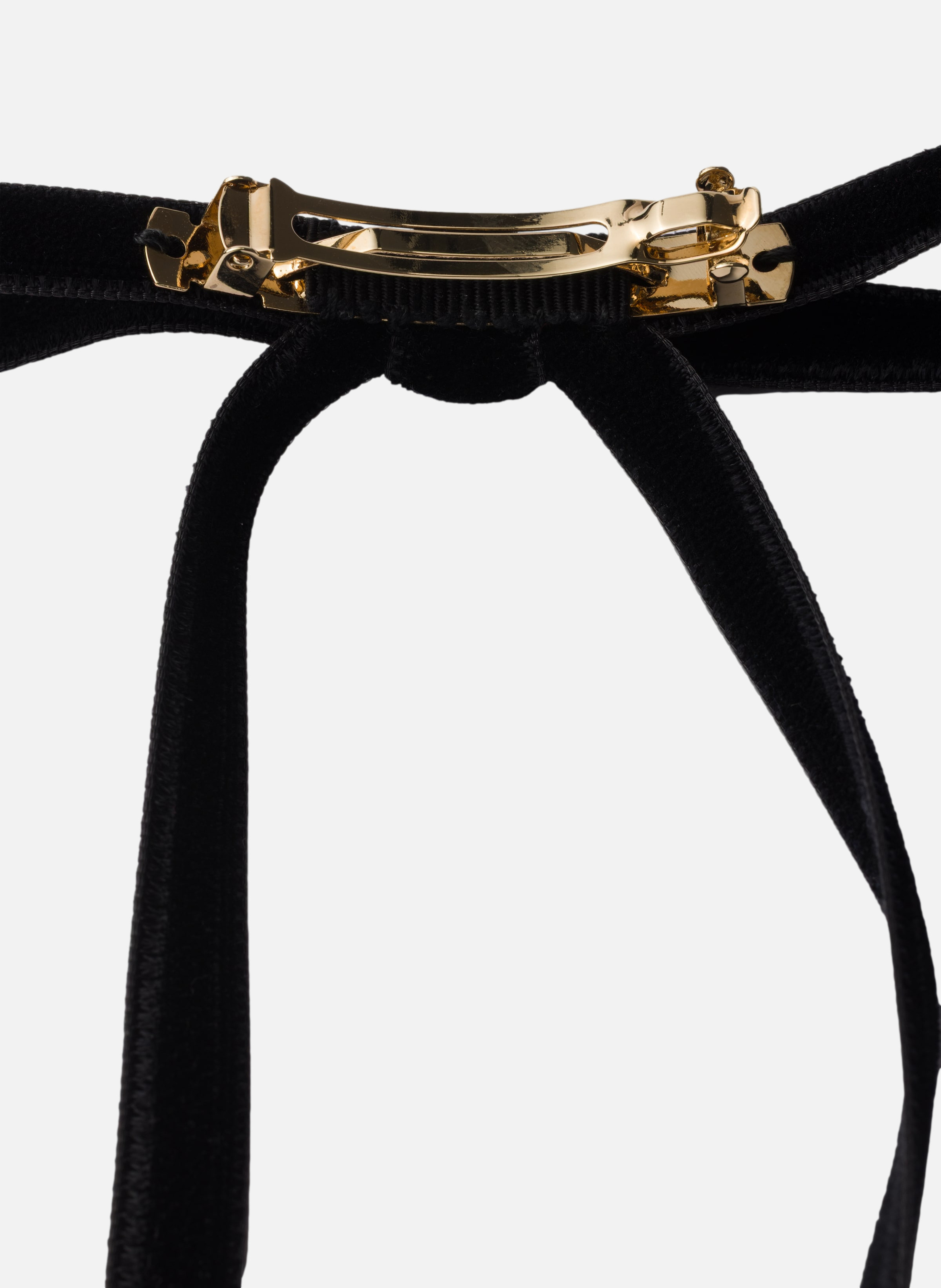 Pince à cheveux en velours PRADA Noir