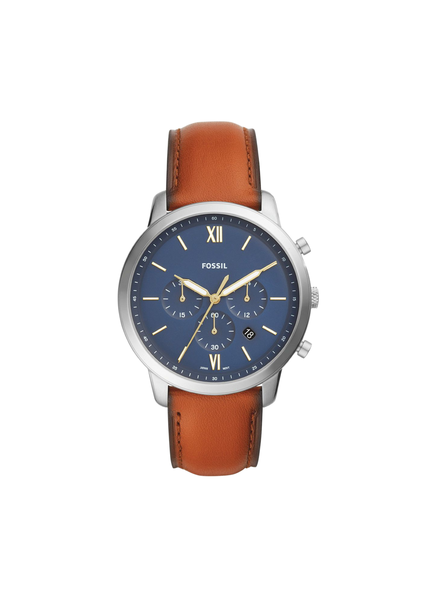 Montre quartz bracelet en cuir FOSSIL Bleu