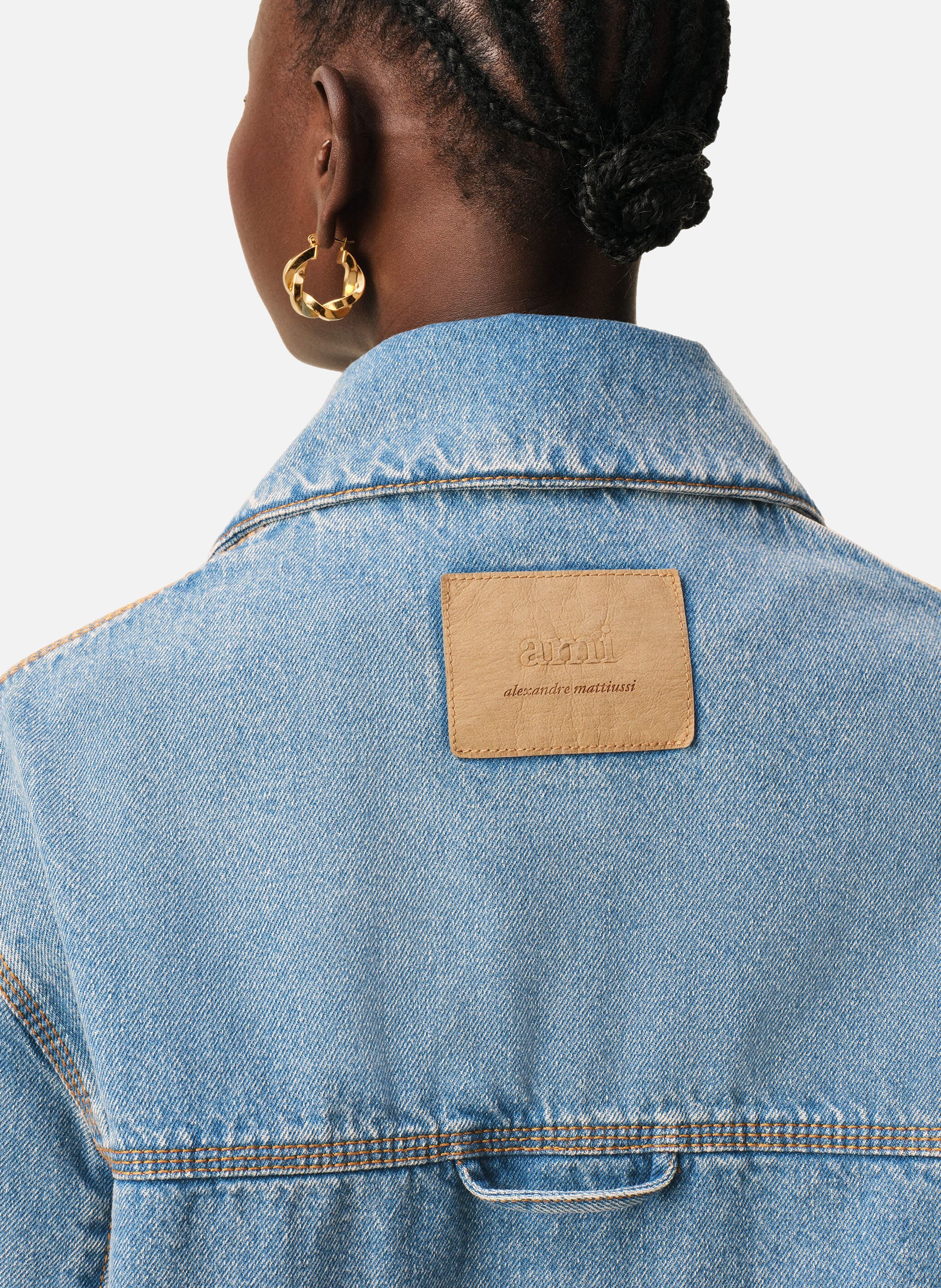 Surchemise worker ami de coeur unisexe en coton AMI PARIS Bleu