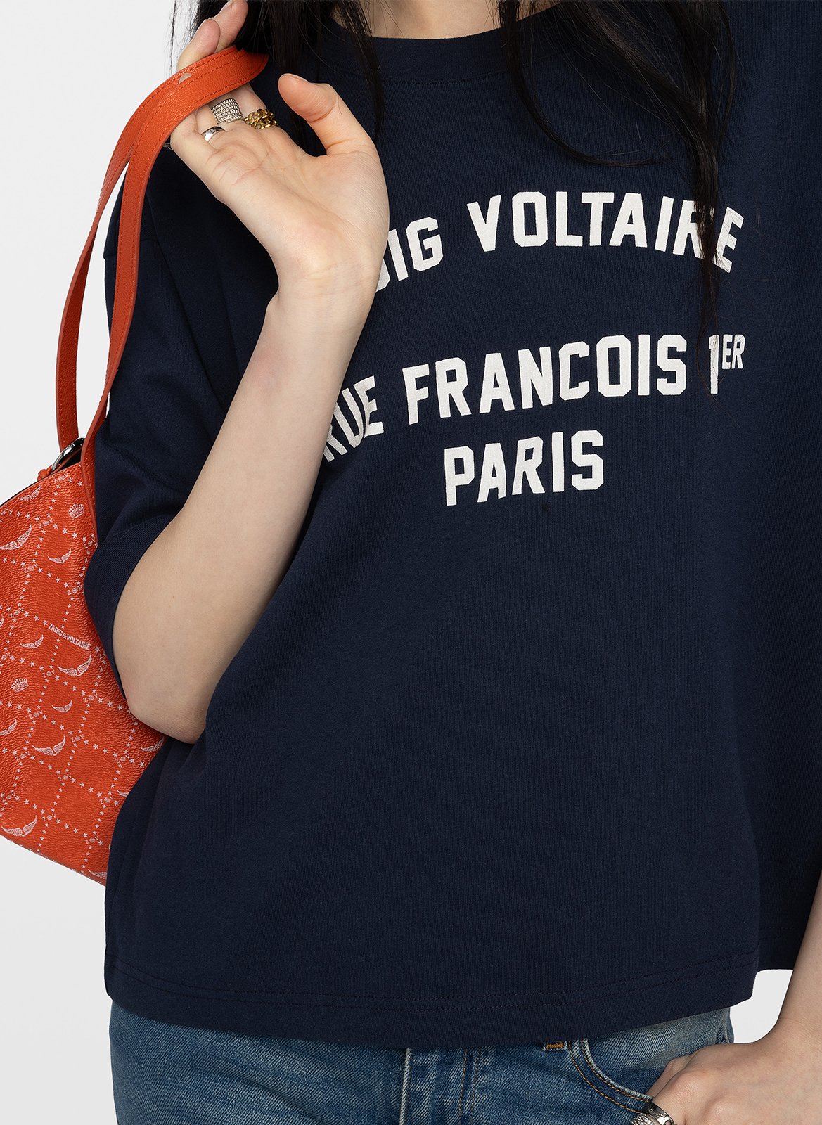 Tee-shirt droit en coton sérigraphié taida ZADIG&VOLTAIRE Bleu