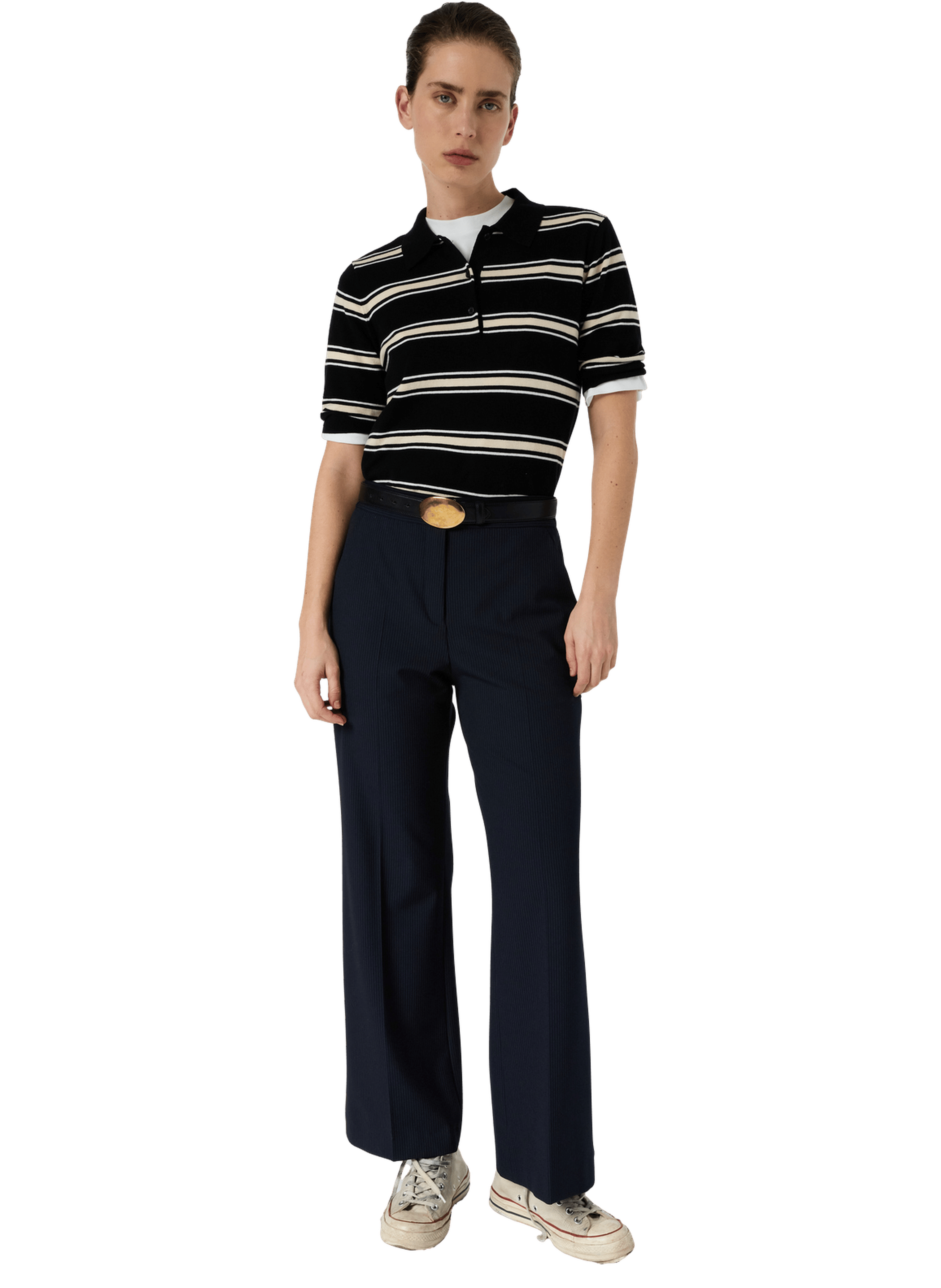 Pantalon droit à fines rayures - avia GERARD DAREL Bleu