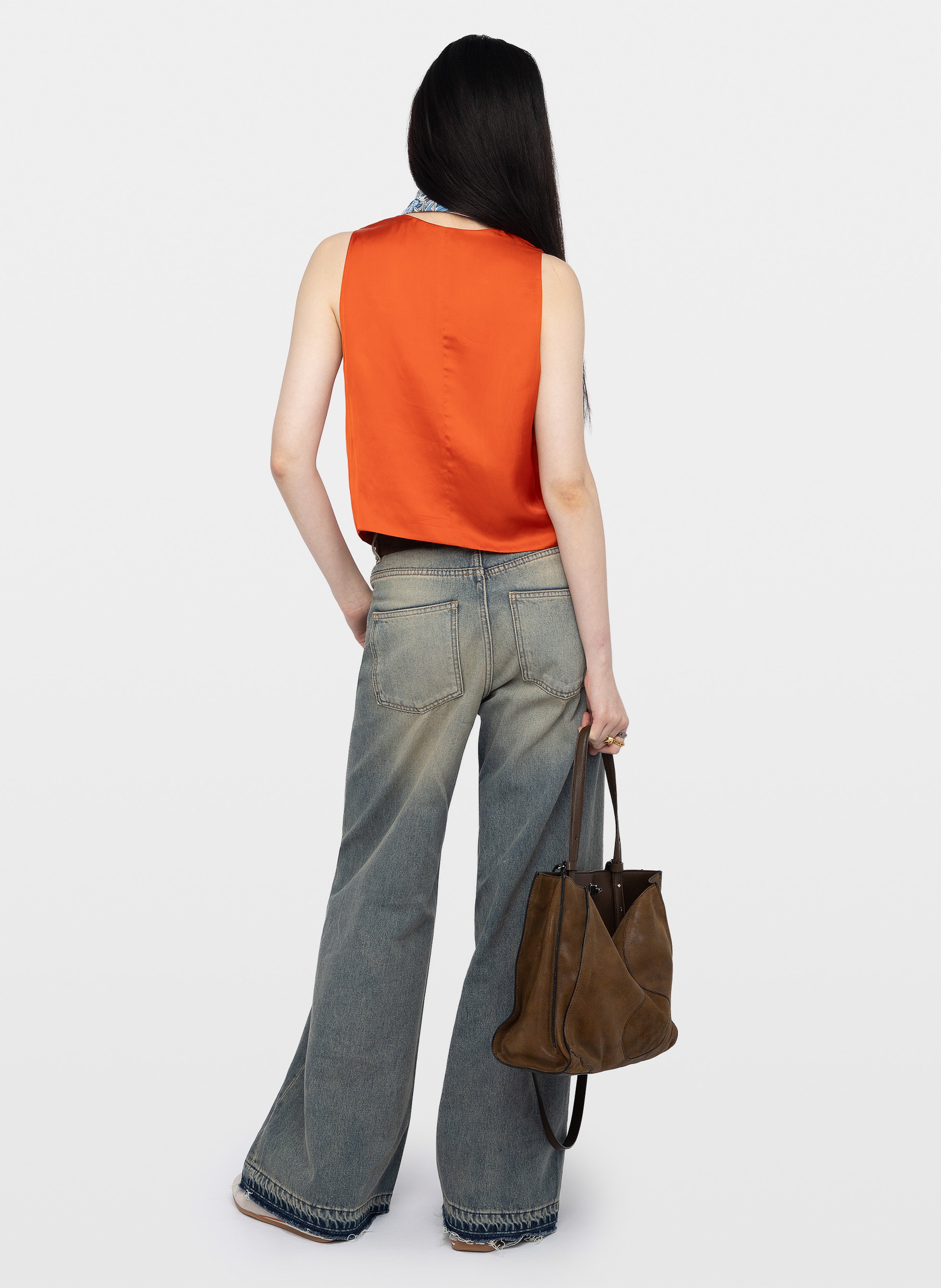 Gilet de costume col v en satin emaux ZADIG&VOLTAIRE Orange