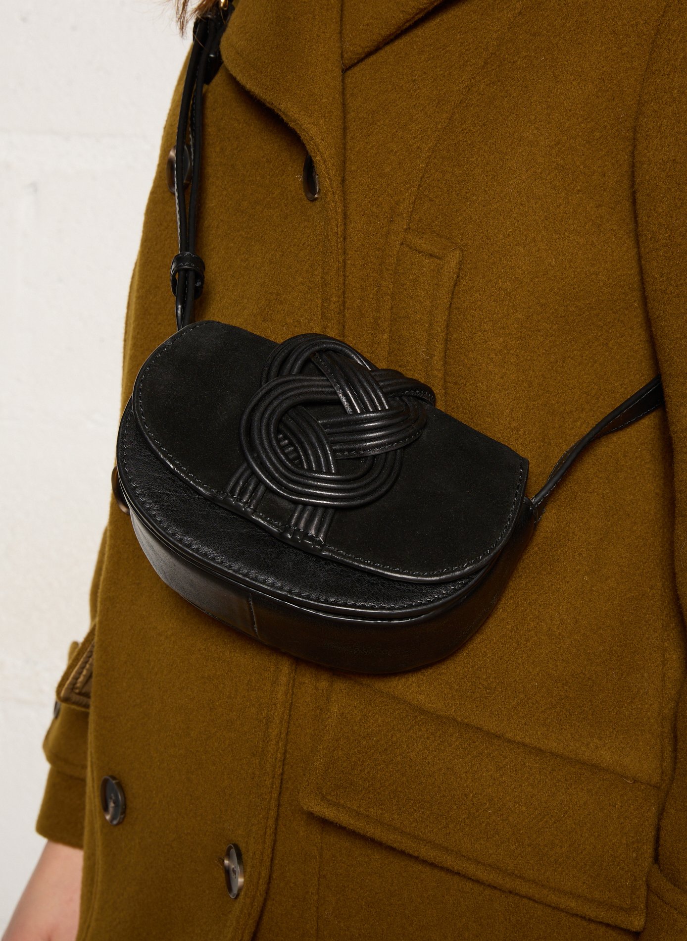 Sac bandoulière en cuir marius mini MAISON 123 Noir