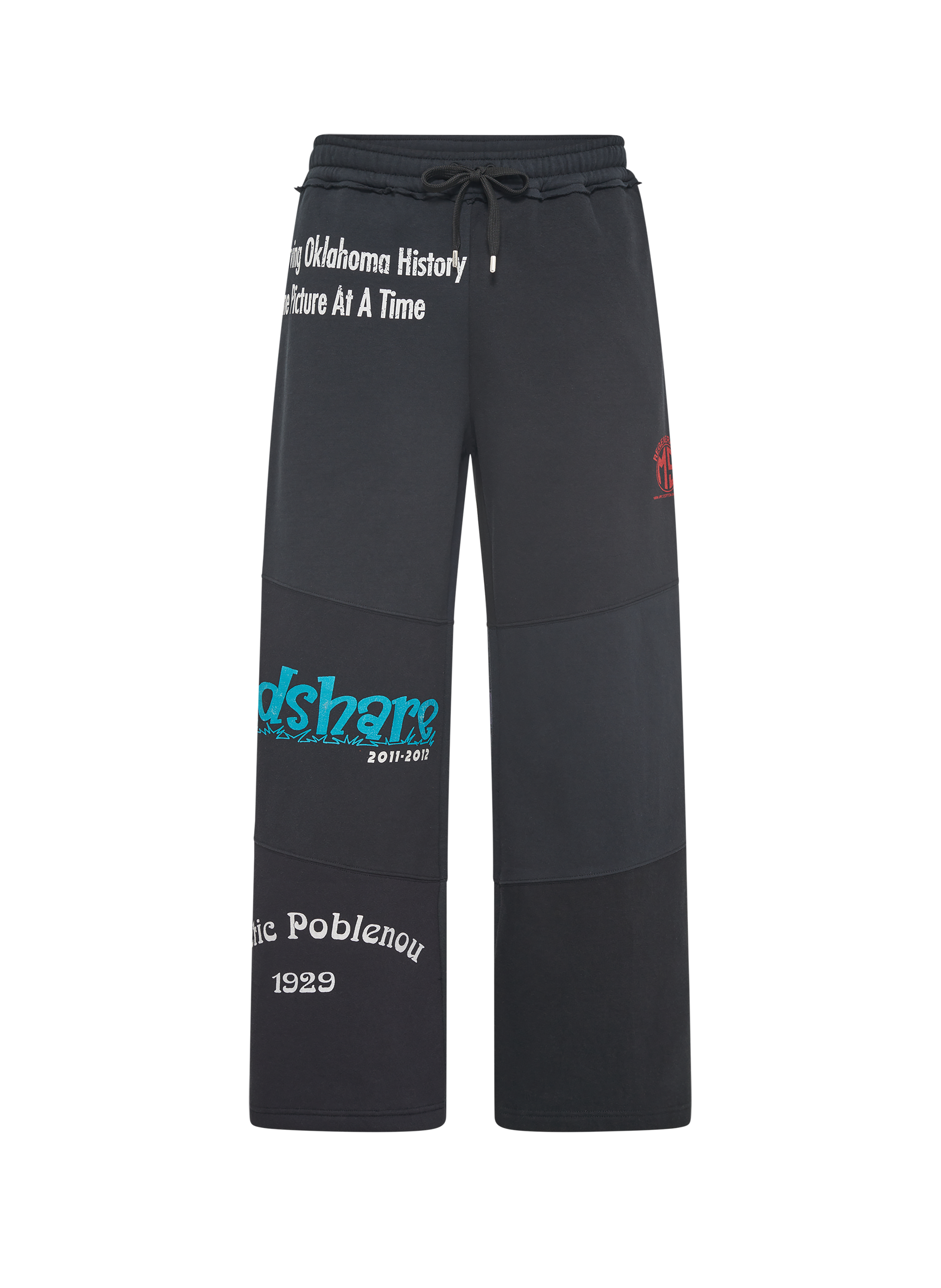 Pantalons de survêtement en molleton graphique upcyclé unisexe MARINE SERRE Noir