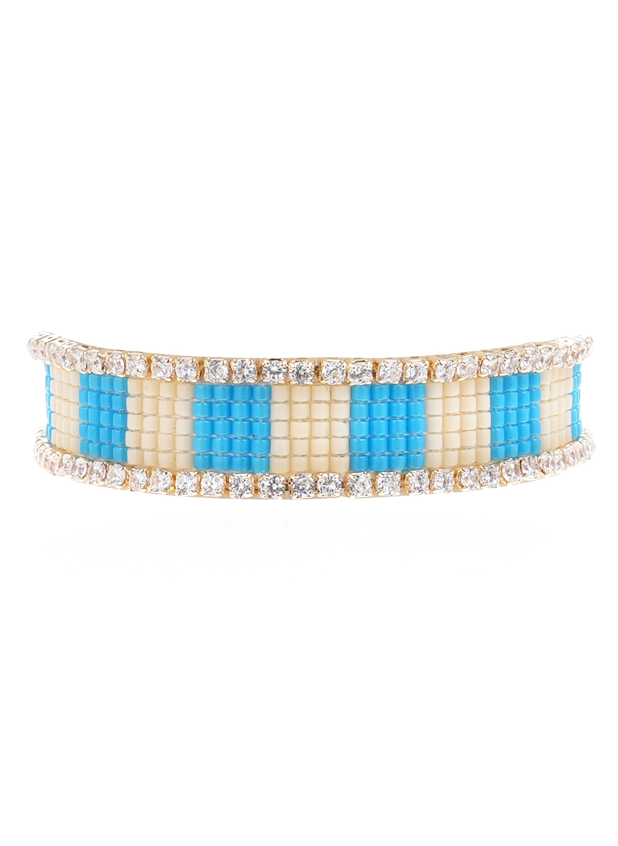 Bracelet reglable perles tissées colorées safie HIPANEMA Bleu