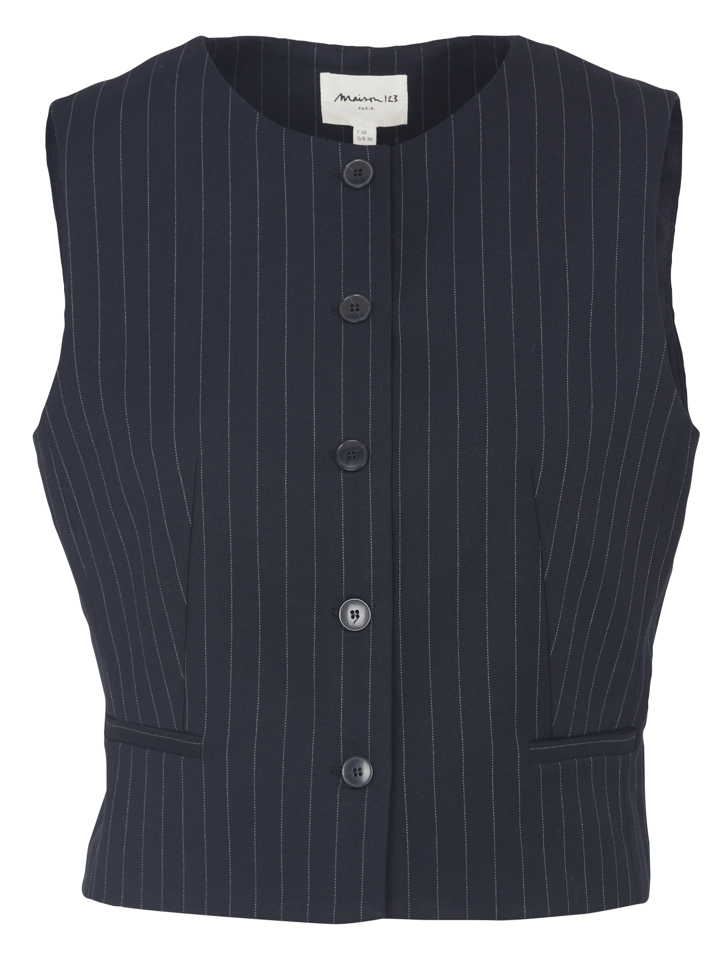 Veste col rond rayé cliff MAISON 123 Bleu