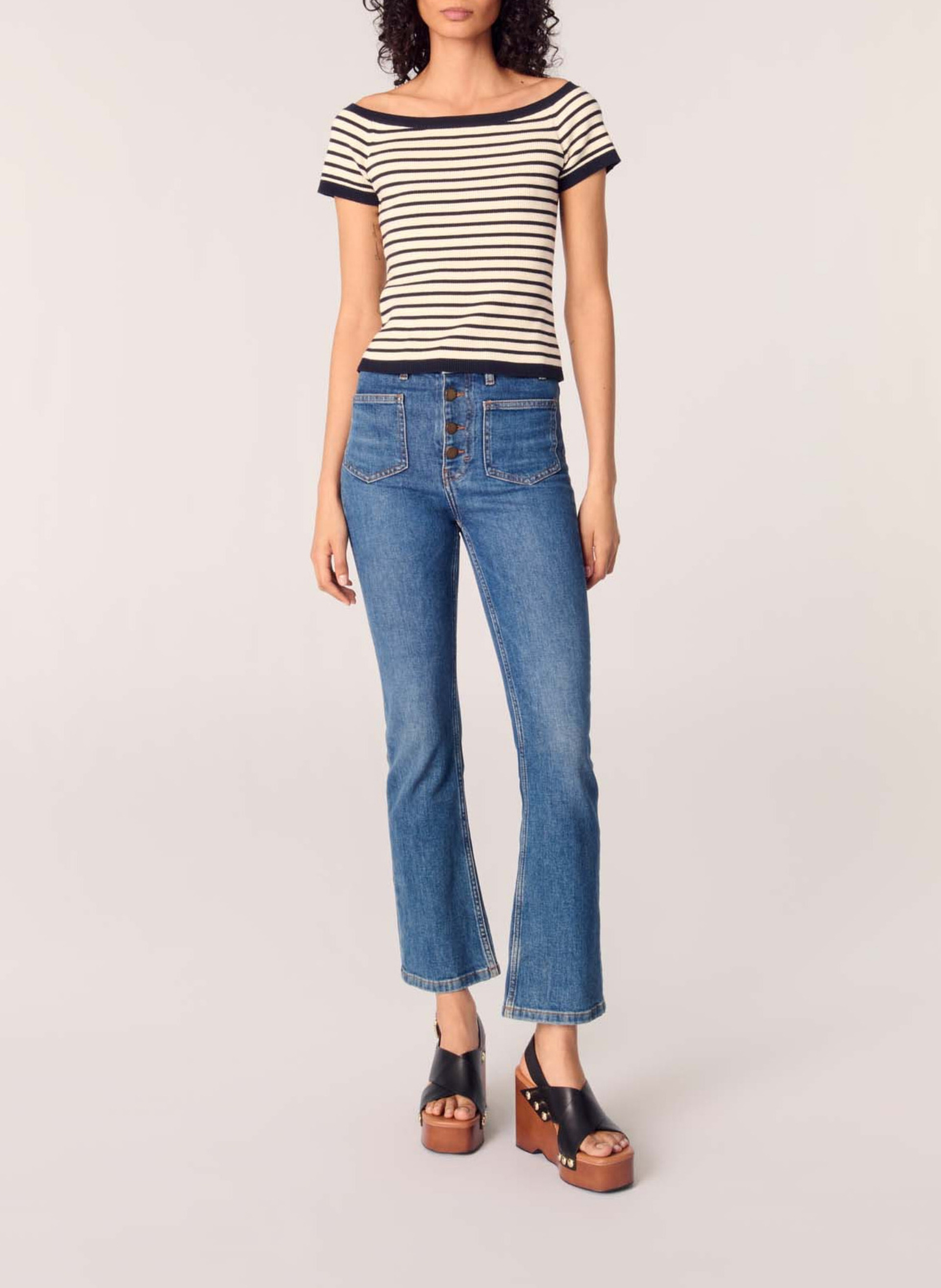 Top moulant col bateau MAJE Bleu