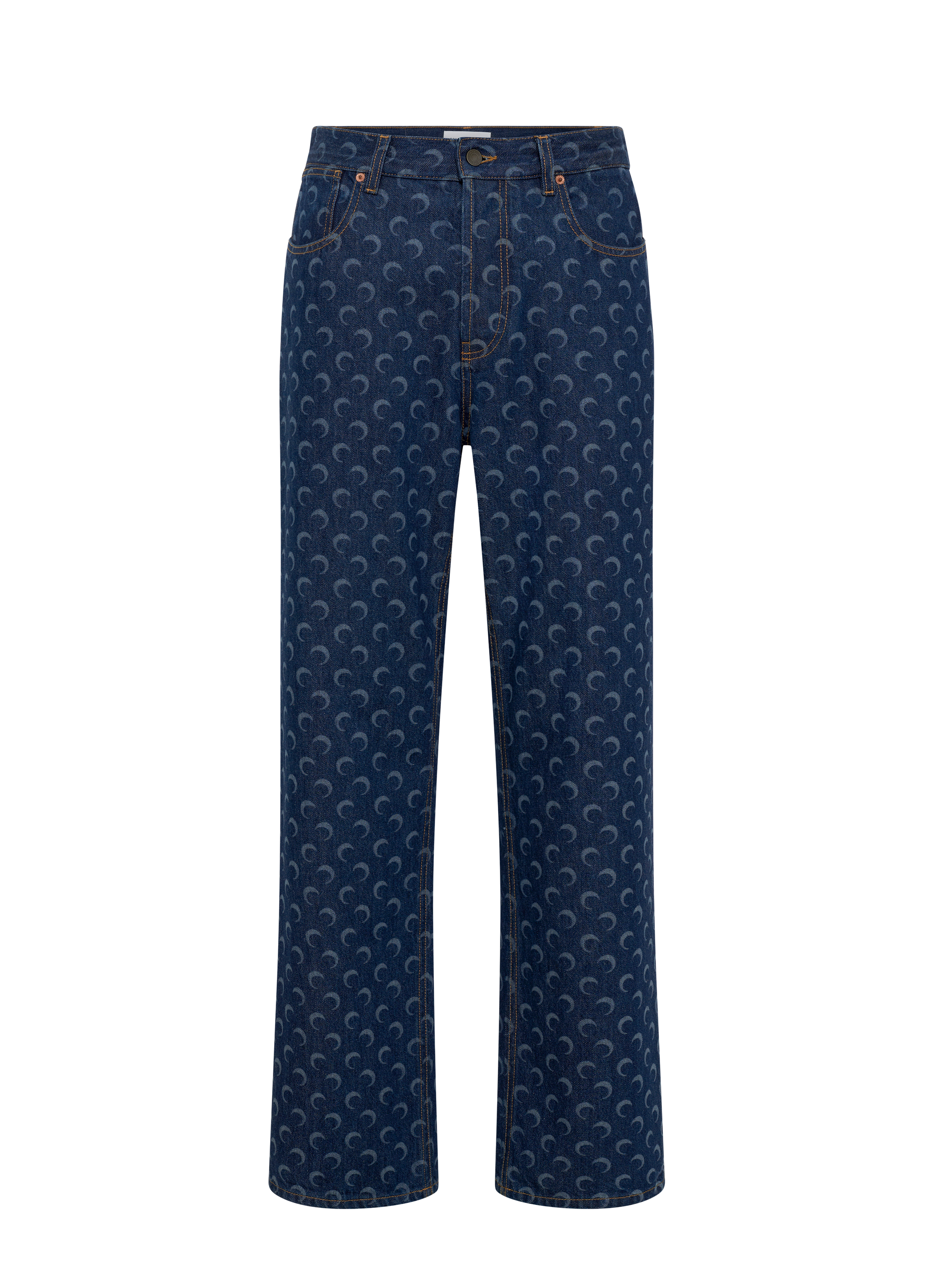 Jean droit denim délavé moon MARINE SERRE Beige