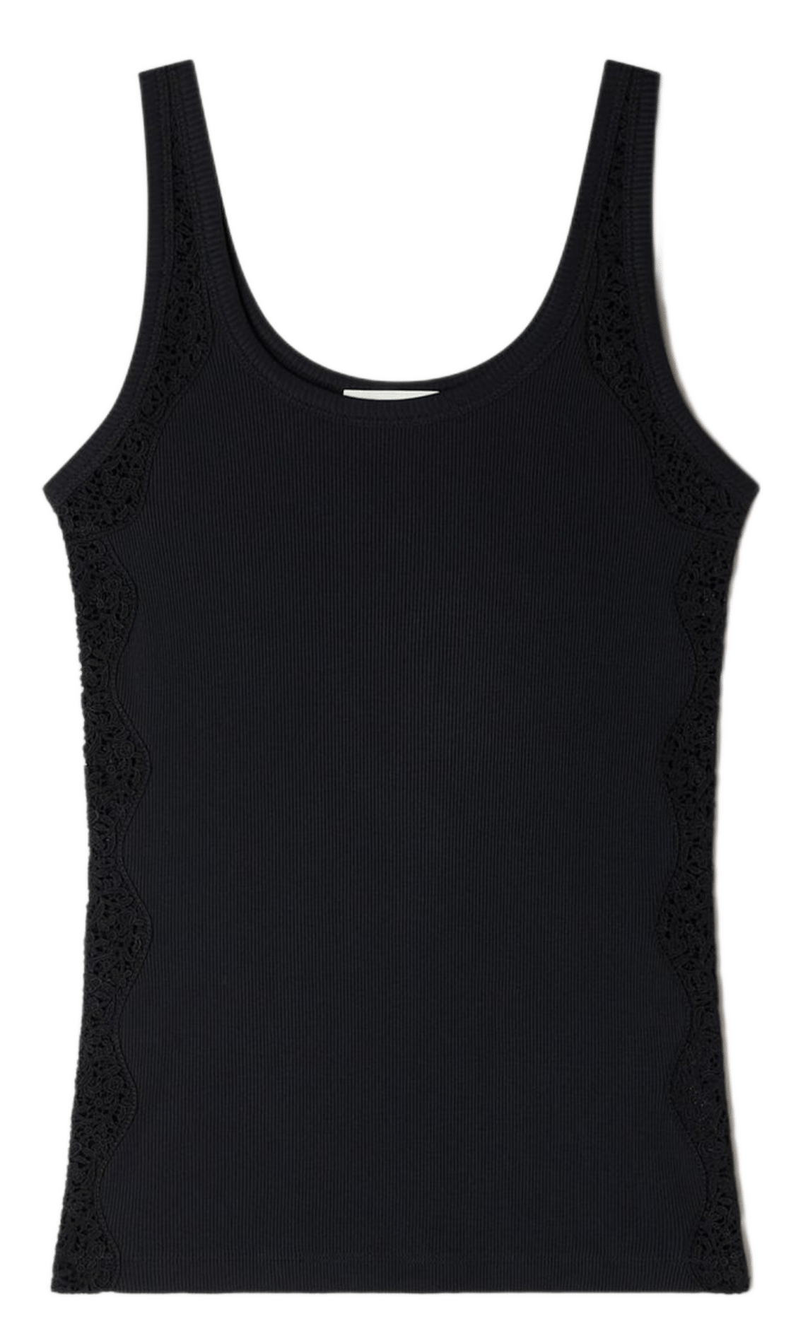 Débardeur col rond brodé en coton SANDRO Noir