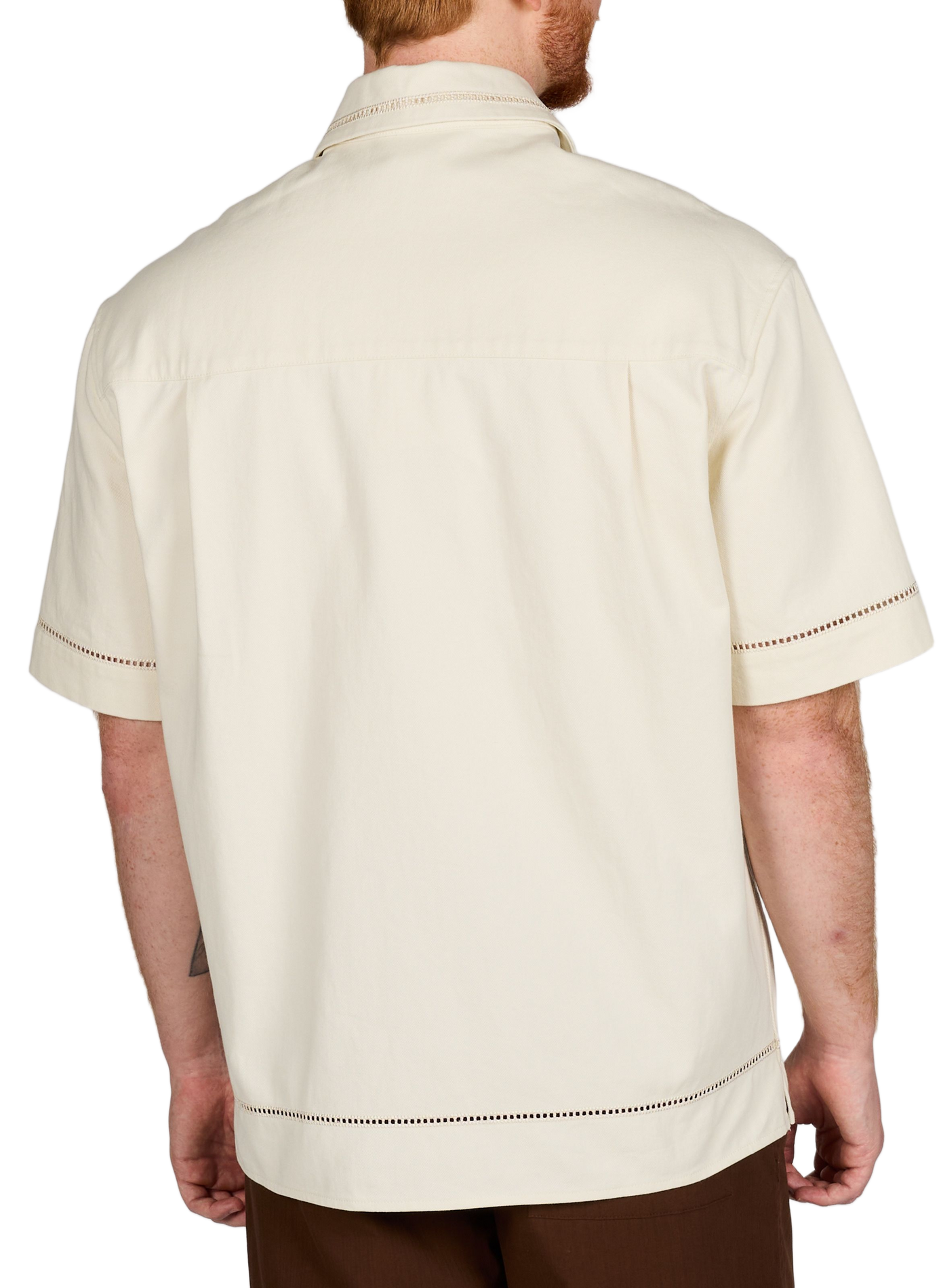 Straight shirt with cotton embroidery DROLE DE MONSIEUR Beige