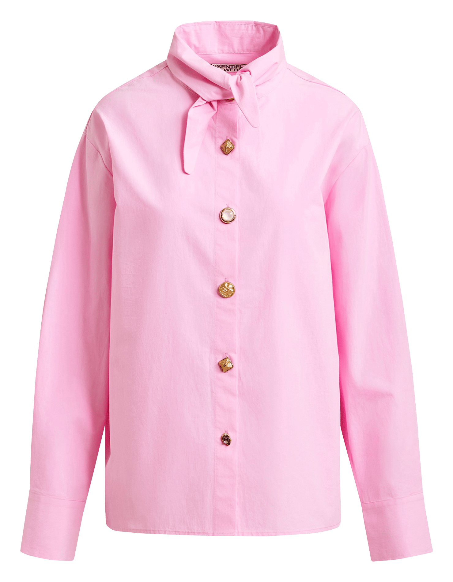 Chemise oversize à col rallongé unie jomato ESSENTIEL ANTWERP Rose