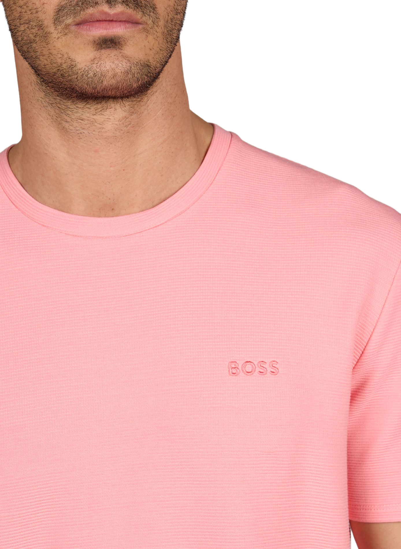 Short-sleeved round neck T-shirt BOSS Pink